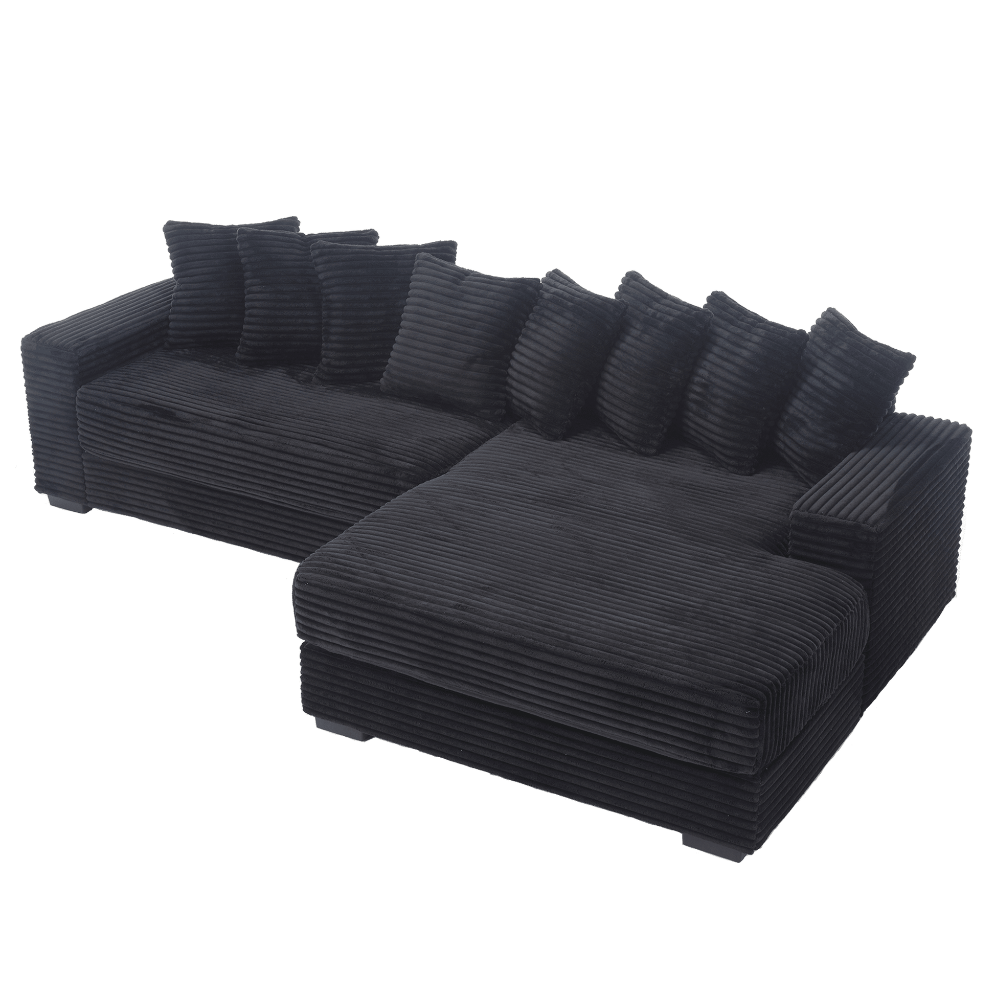 L Shaped Oversized Two - Piece Couches, Corduroy, Right Chaise Daybed (W2108S00055) - Direct Wicker