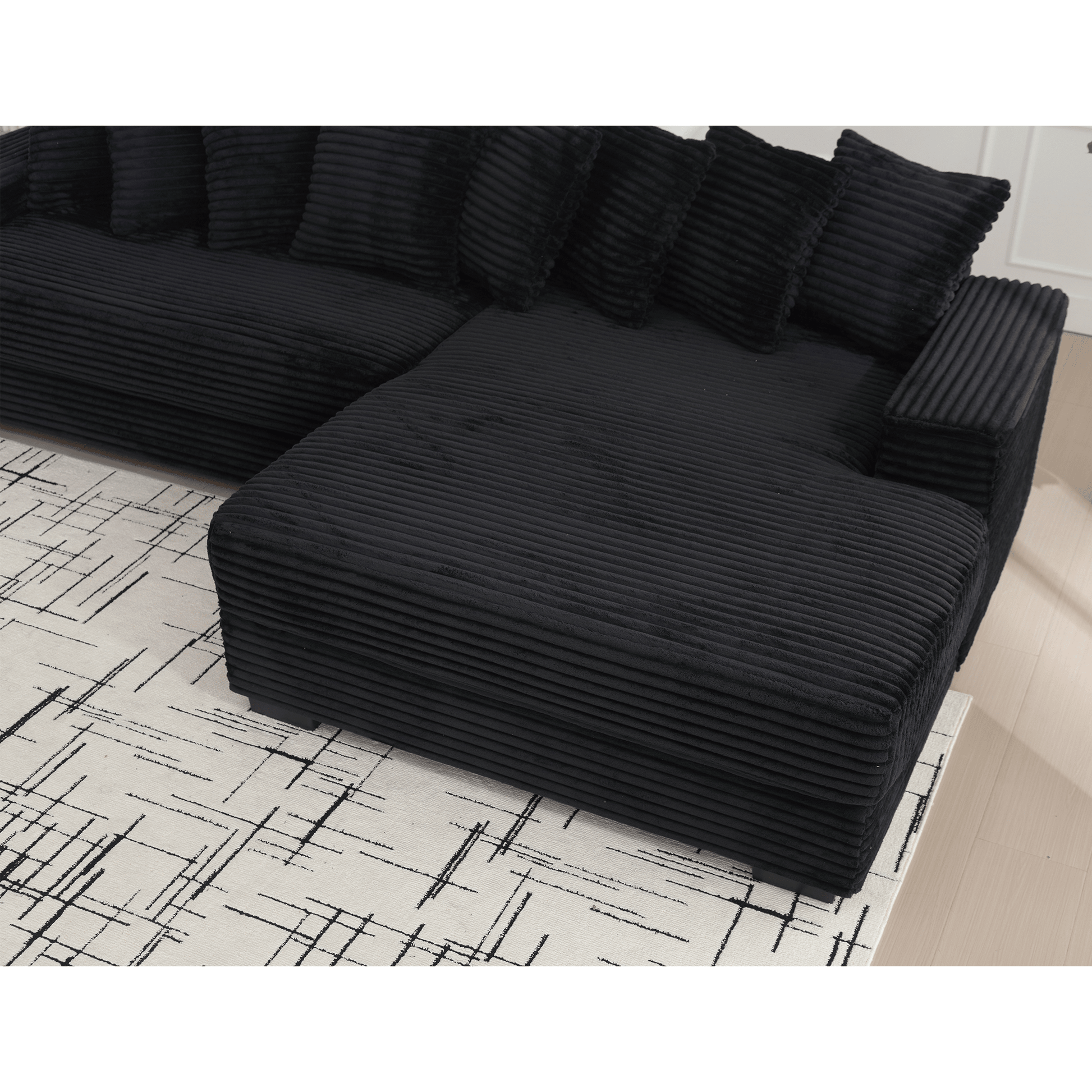 L Shaped Oversized Two - Piece Couches, Corduroy, Right Chaise Daybed (W2108S00055) - Direct Wicker