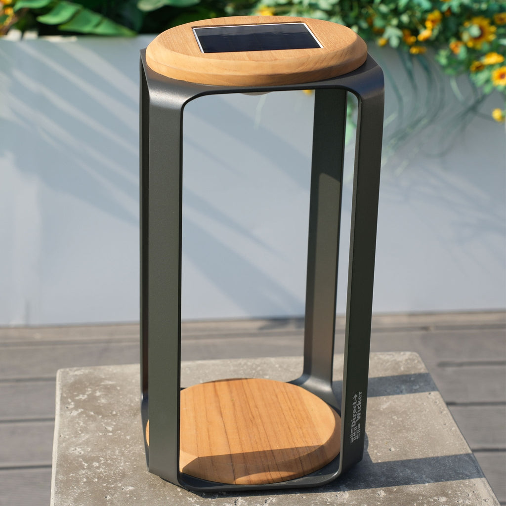 Large Solar LED Outdoor Light - 20x20x4.2cm - Direct Wicker