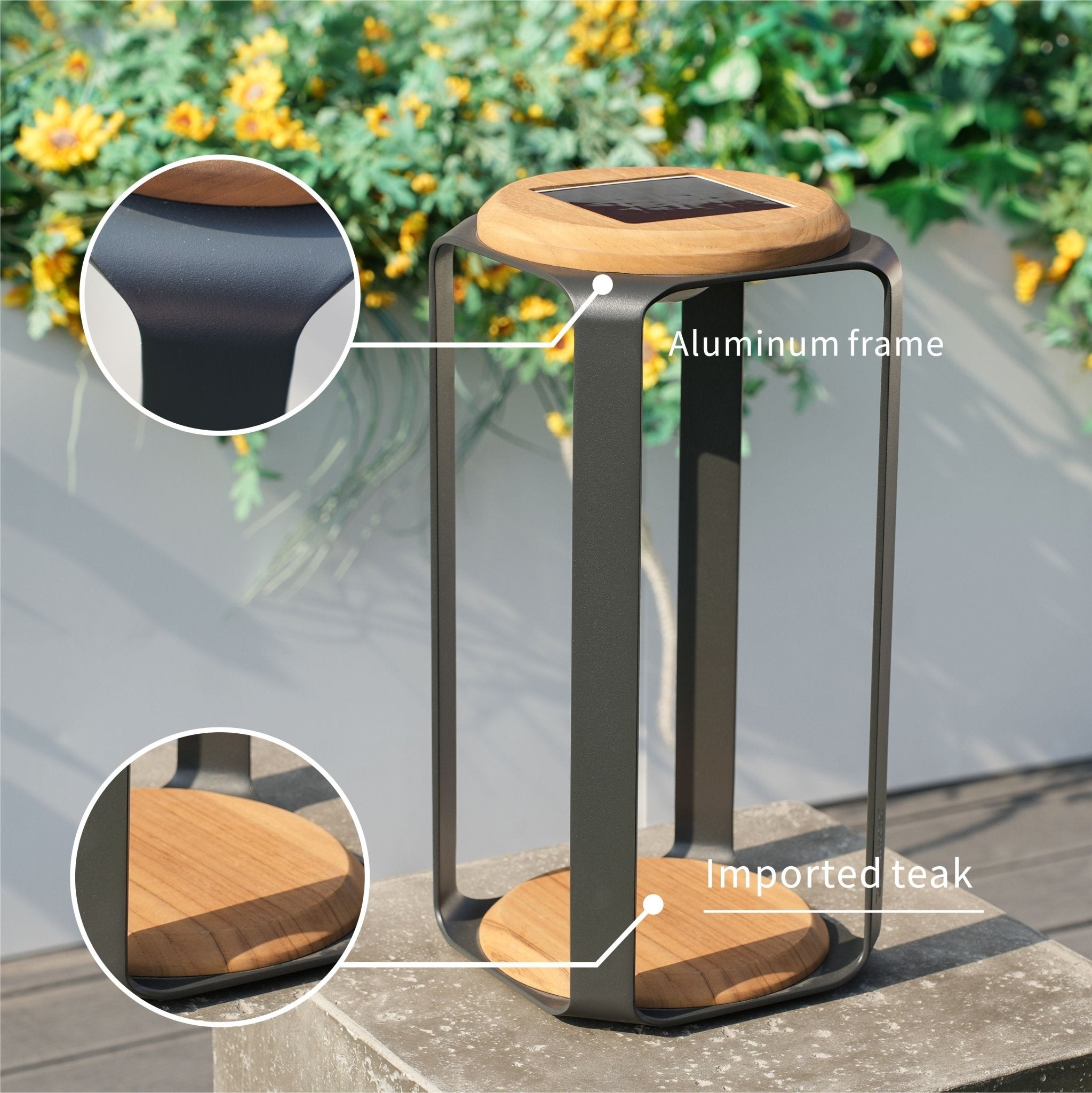 Large Solar LED Outdoor Light - 20x20x4.2cm - Direct Wicker