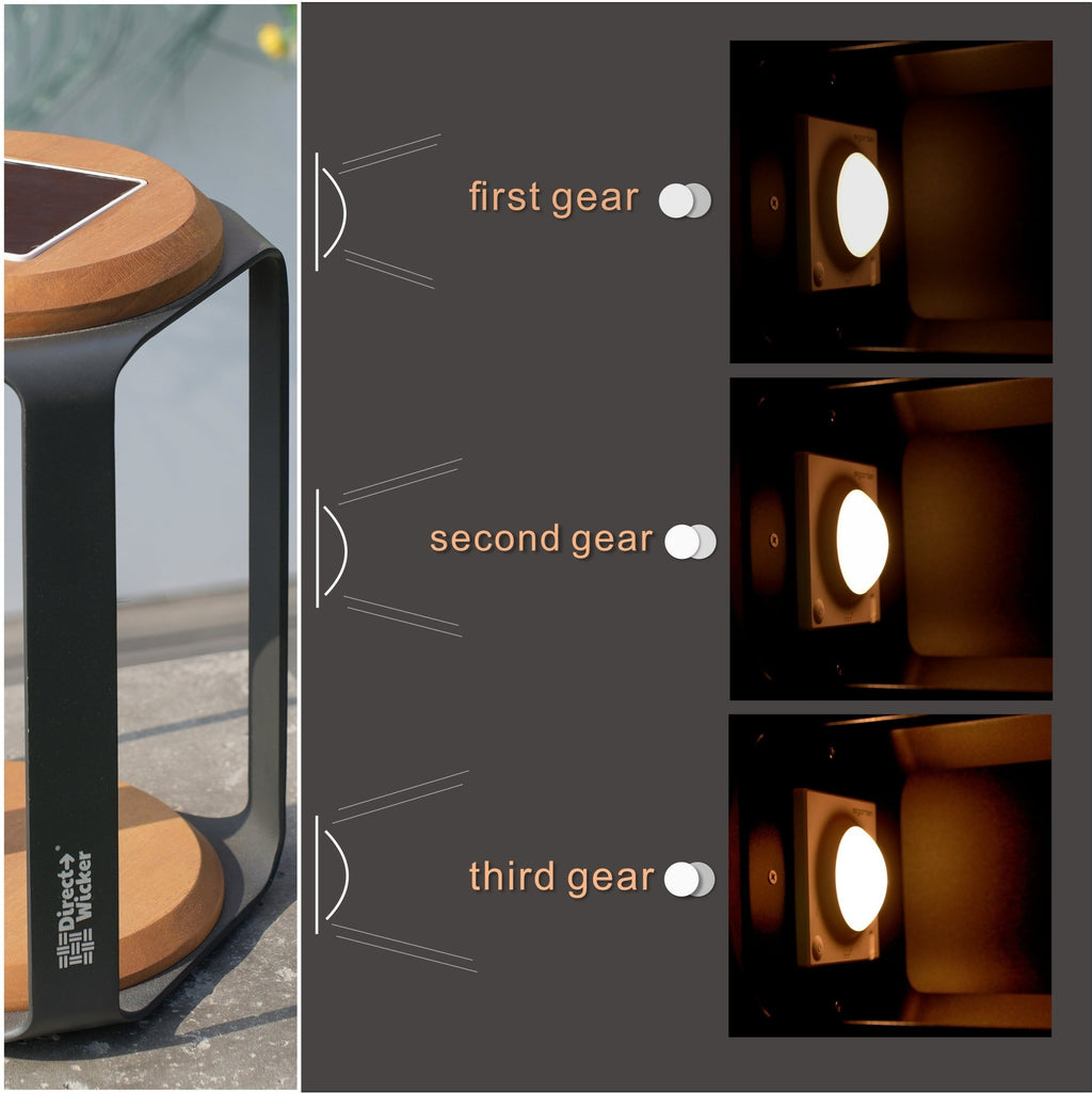 Large Solar LED Outdoor Light - 20x20x4.2cm - Direct Wicker