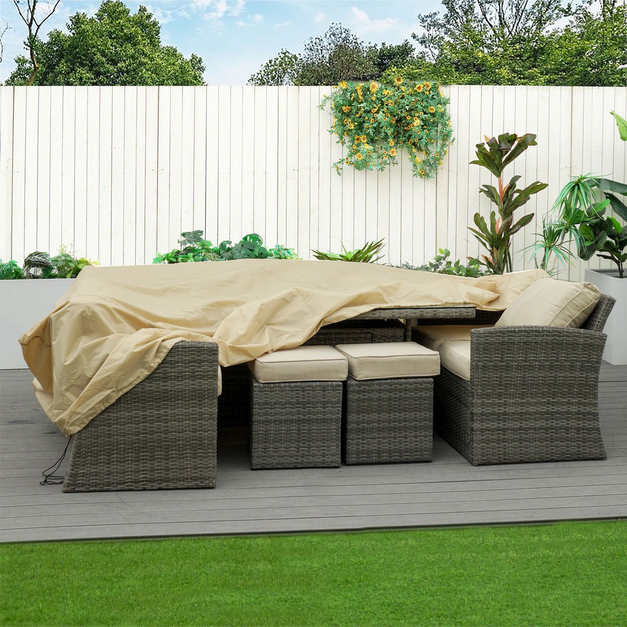 Large Square Outdoor Furniture Rain Cover (RC-1120) - Direct Wicker