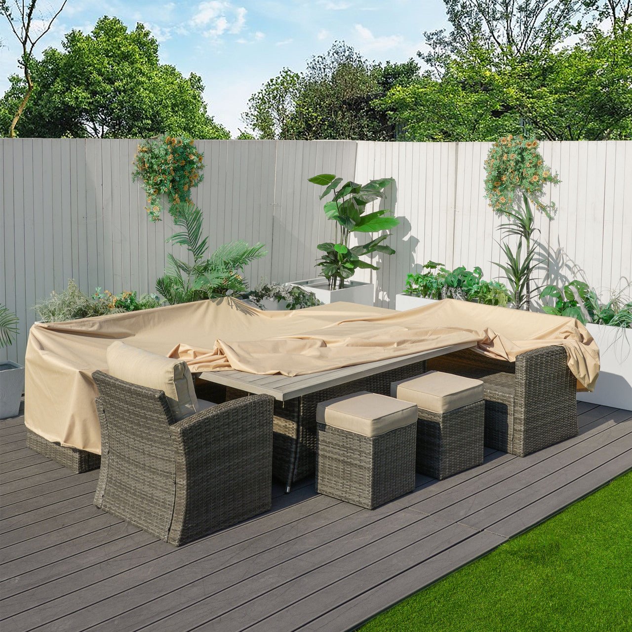 Large Square Outdoor Furniture Rain Cover (RC-1120) - Direct Wicker