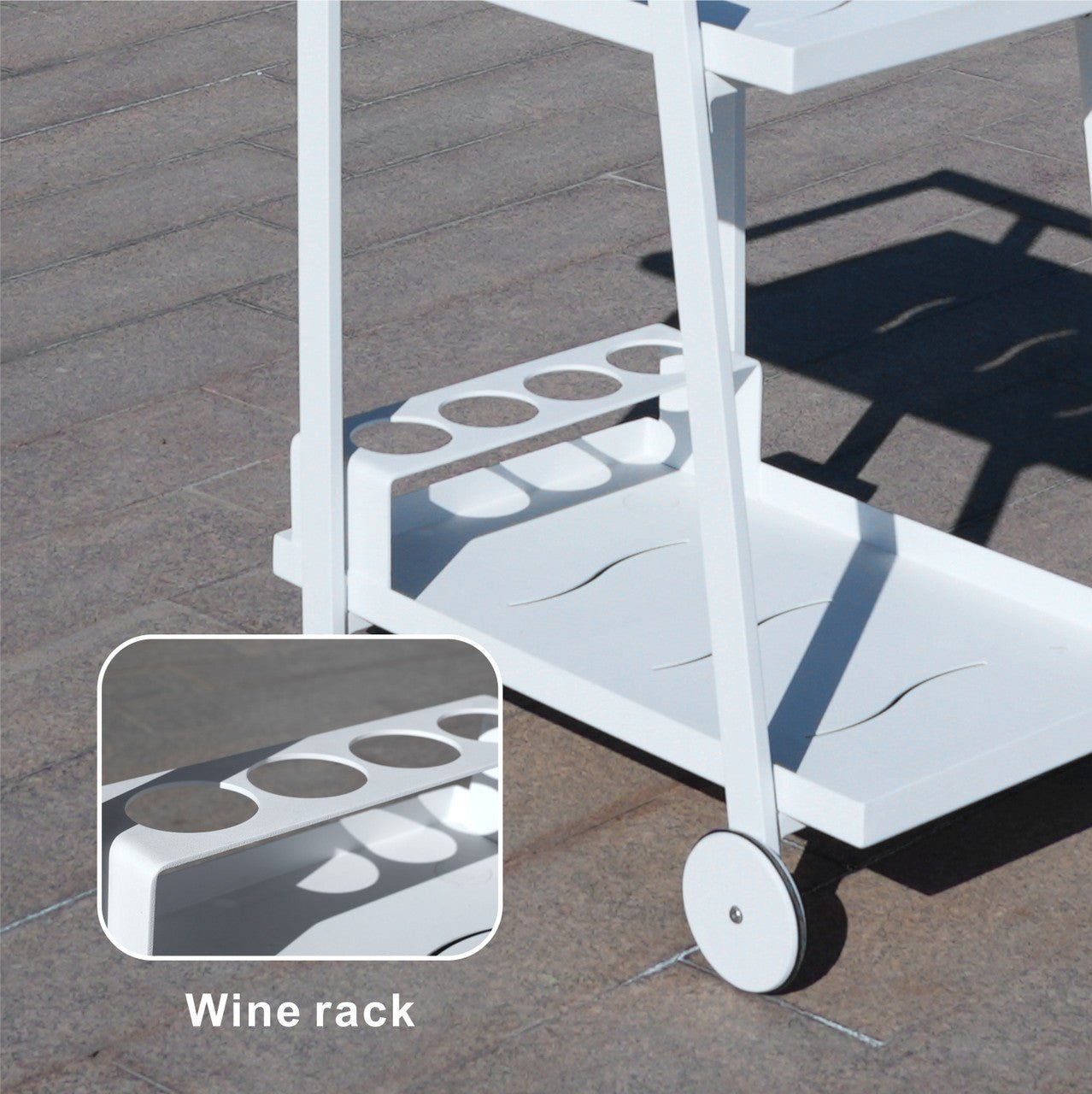 Lightweight Aluminum Utility Trolley for Outdoor & Patio Use (PA - 2325 - WH) - Direct Wicker