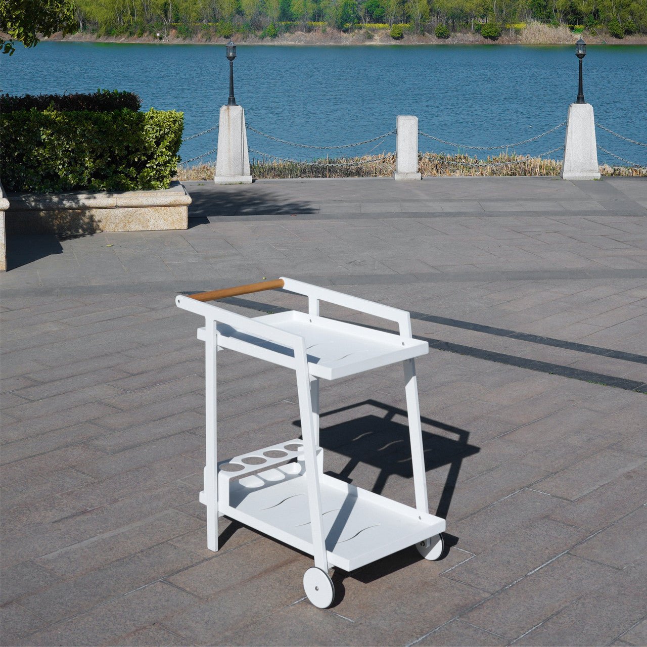 Lightweight Aluminum Utility Trolley for Outdoor & Patio Use (PA - 2325 - WH) - Direct Wicker