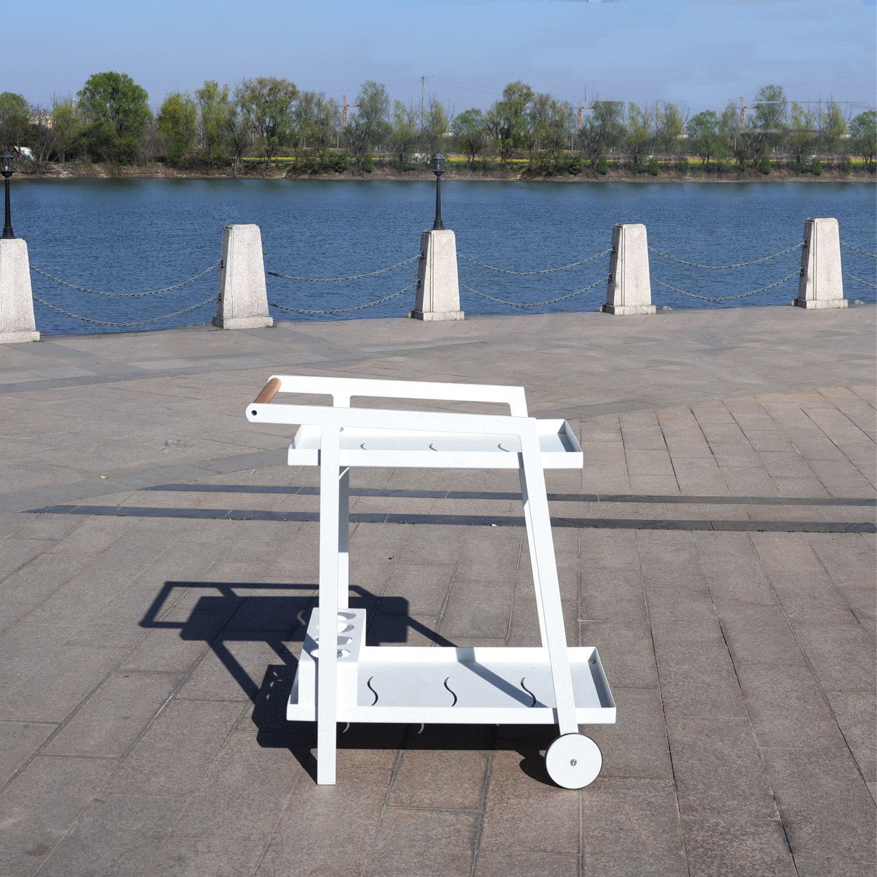 Lightweight Aluminum Utility Trolley for Outdoor & Patio Use (PA - 2325 - WH) - Direct Wicker