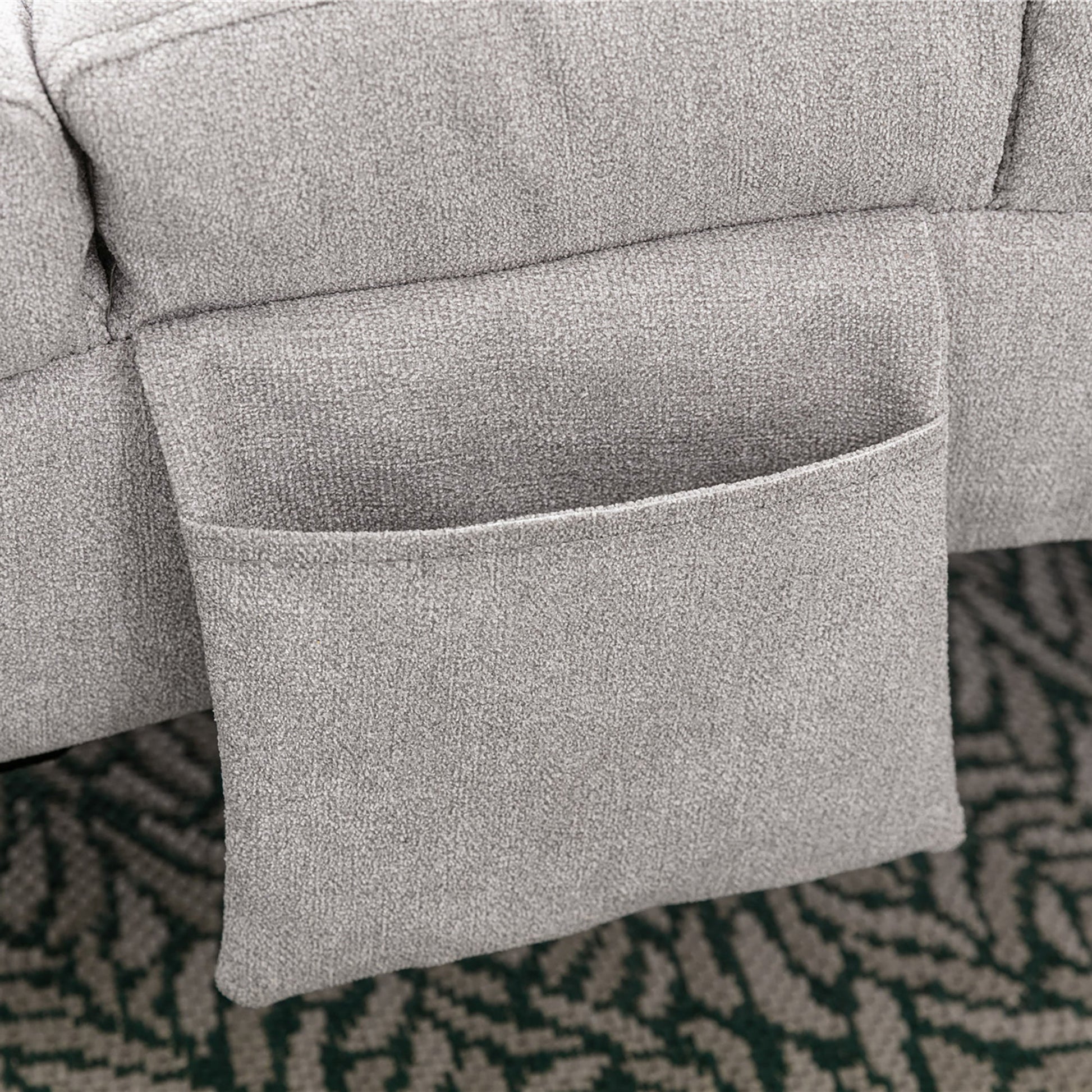 Linen Massage Chaise Lounger with Remote Control, Ergonomic Lounger with 5 Modes (W39539625) - Direct Wicker