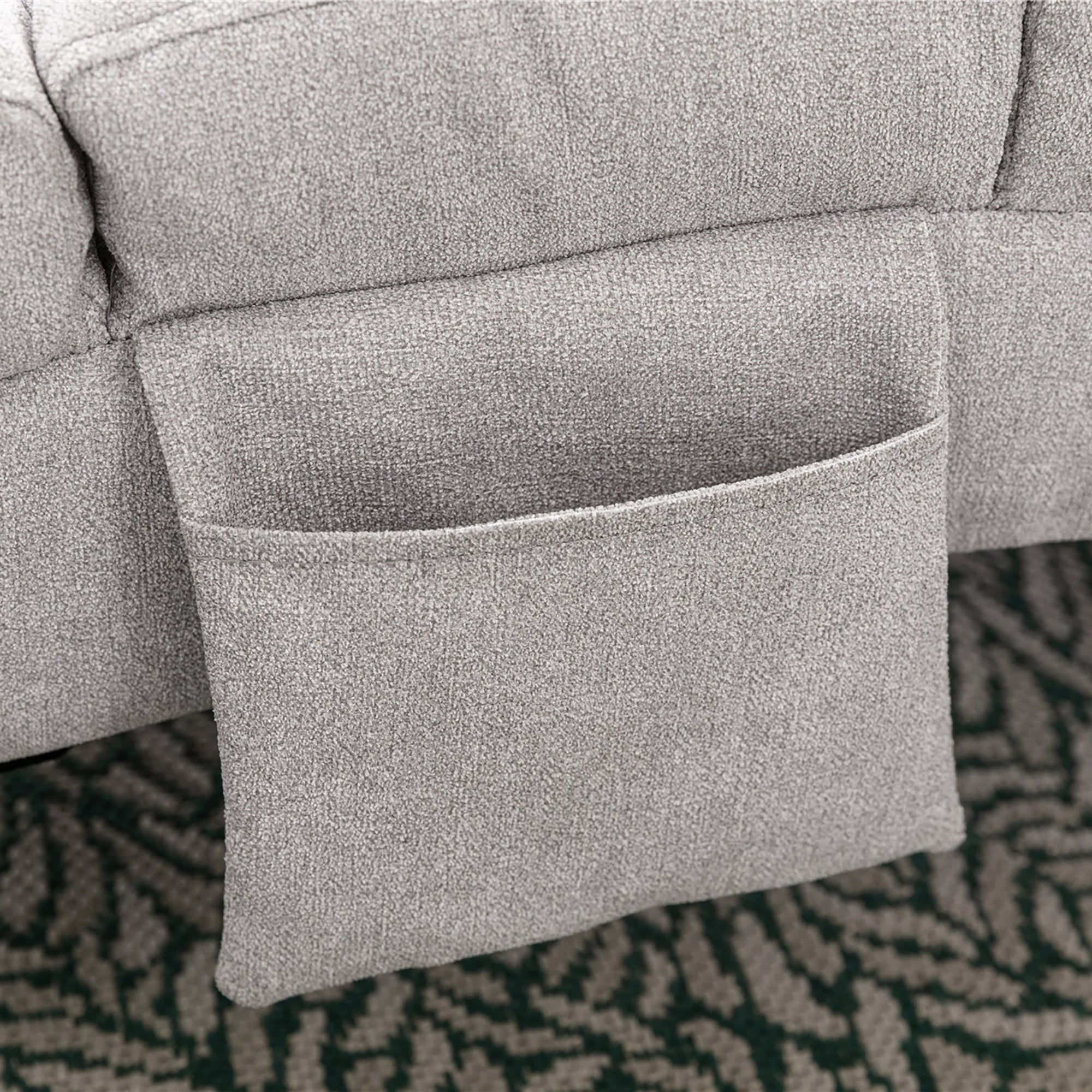 Linen Massage Chaise Lounger with Remote Control, Ergonomic Lounger with 5 Modes (W39539625) - Direct Wicker