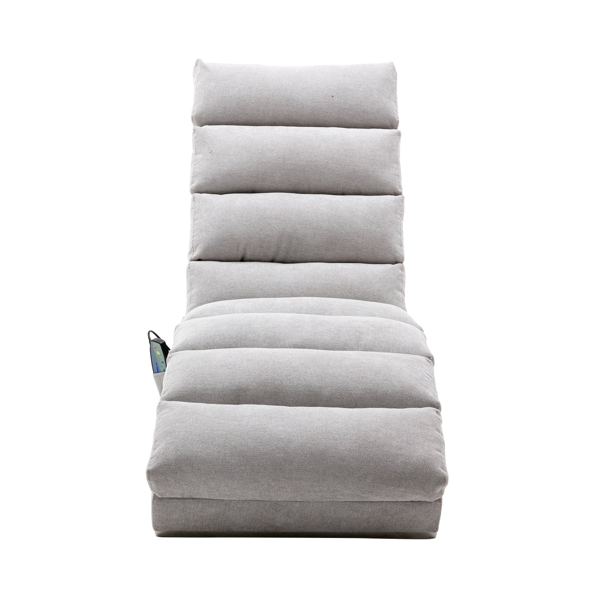 Linen Massage Chaise Lounger with Remote Control, Ergonomic Lounger with 5 Modes (W39539625) - Direct Wicker