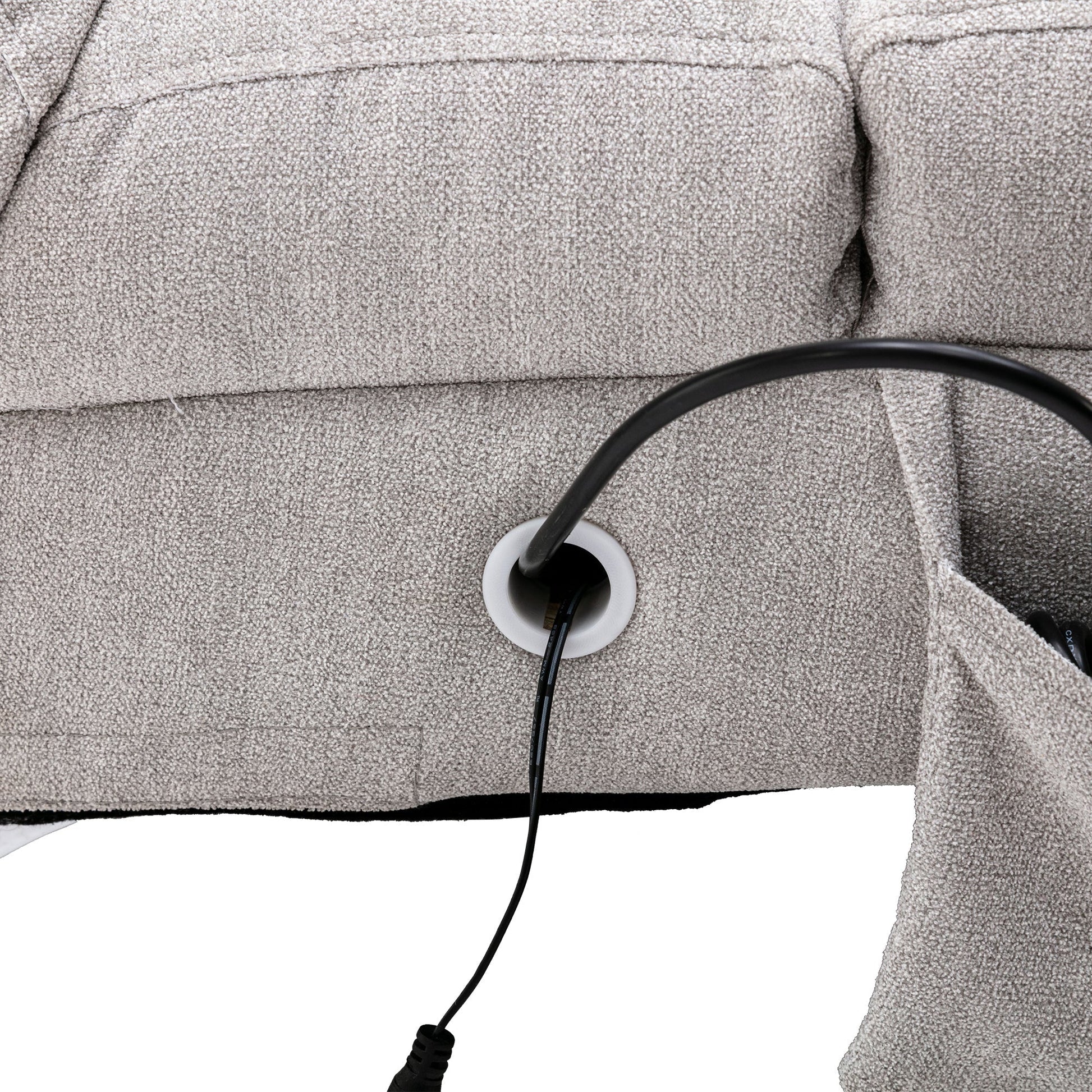 Linen Massage Chaise Lounger with Remote Control, Ergonomic Lounger with 5 Modes (W39539625) - Direct Wicker