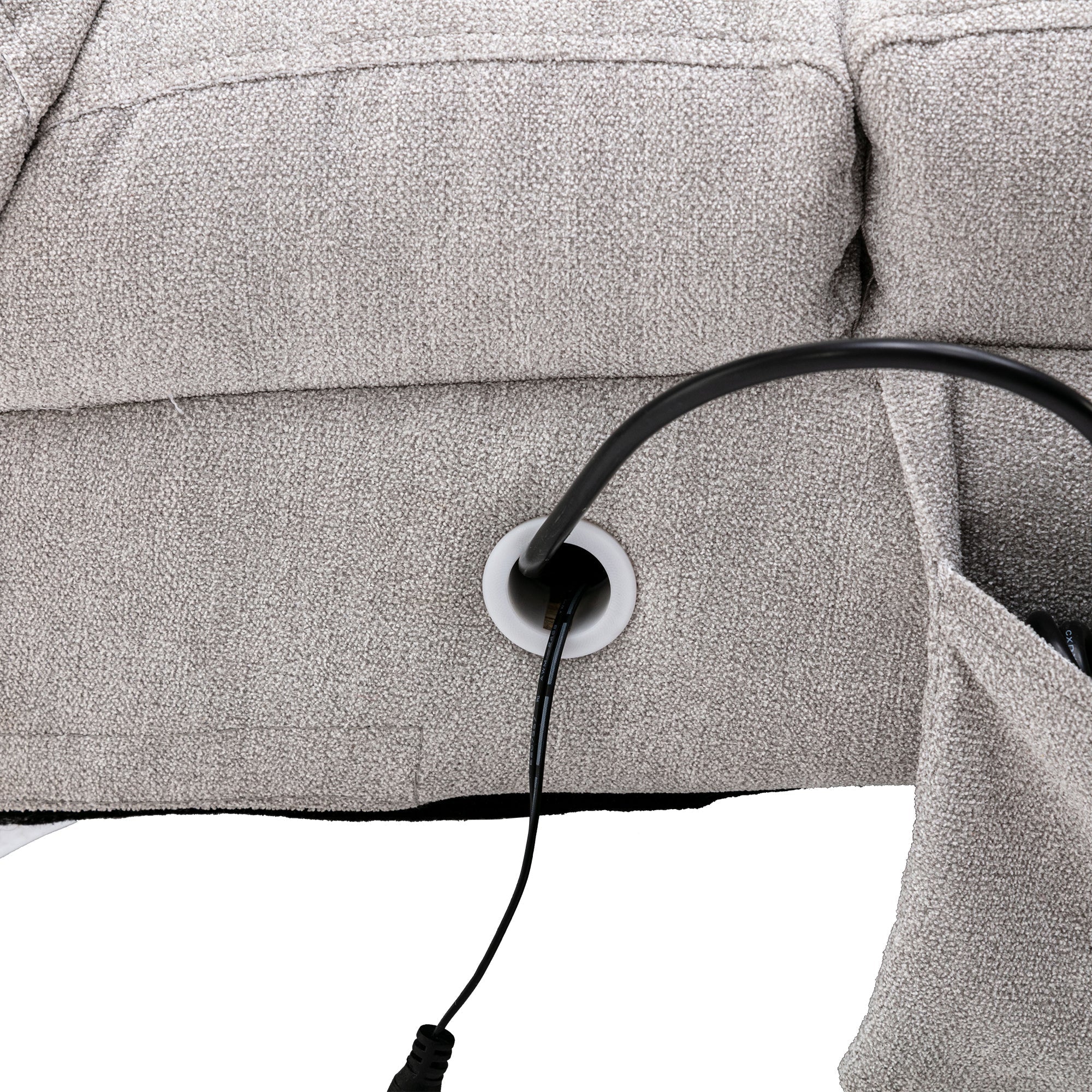 Linen Massage Chaise Lounger with Remote Control, Ergonomic Lounger with 5 Modes (W39539625) - Direct Wicker