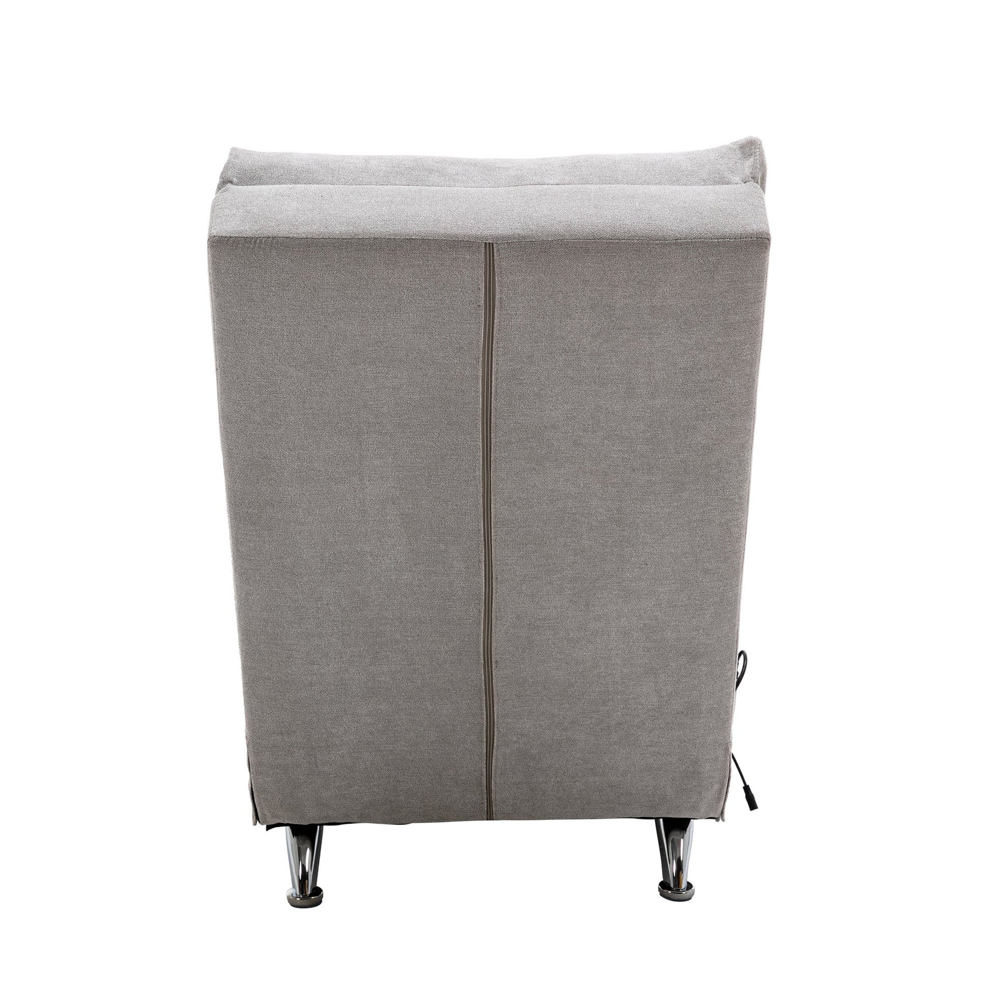 Linen Massage Chaise Lounger with Remote Control, Ergonomic Lounger with 5 Modes (W39539625) - Direct Wicker