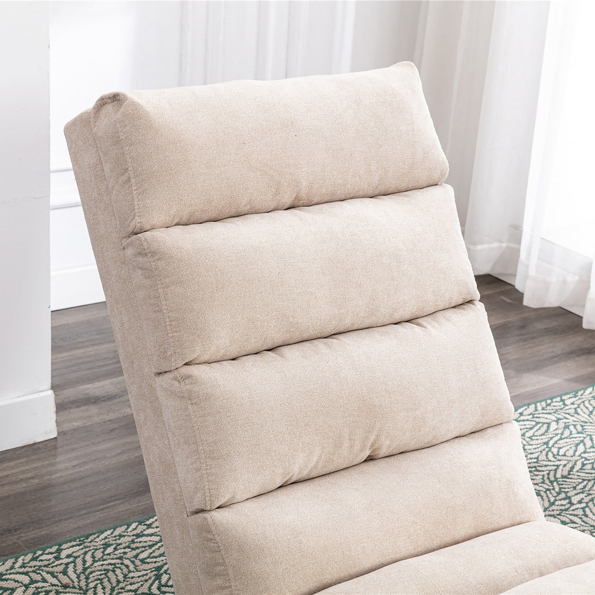 Linen Massage Chaise Lounger with Remote Control, Ergonomic Massage Lounger (W39539619) - Direct Wicker
