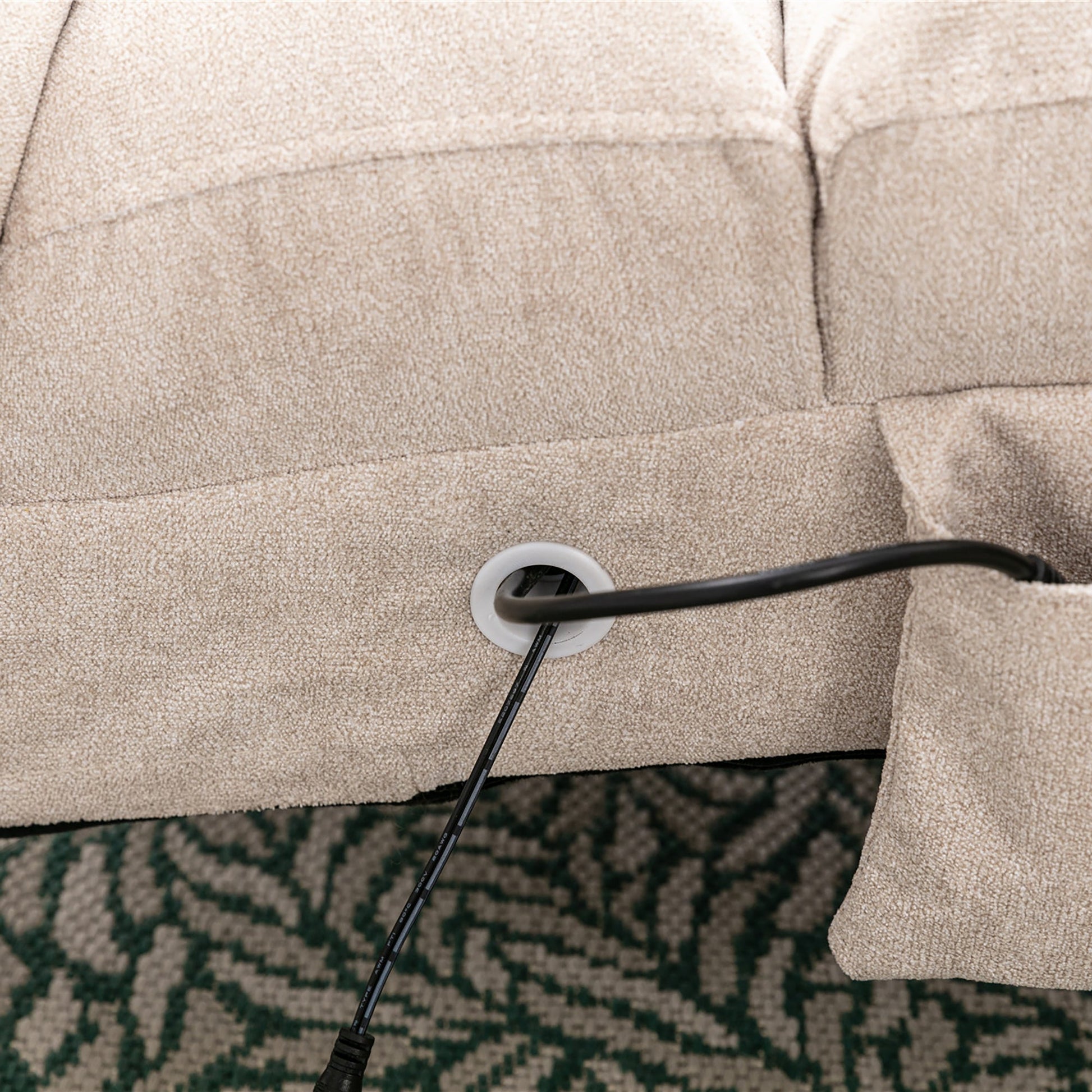Linen Massage Chaise Lounger with Remote Control, Ergonomic Massage Lounger (W39539619) - Direct Wicker