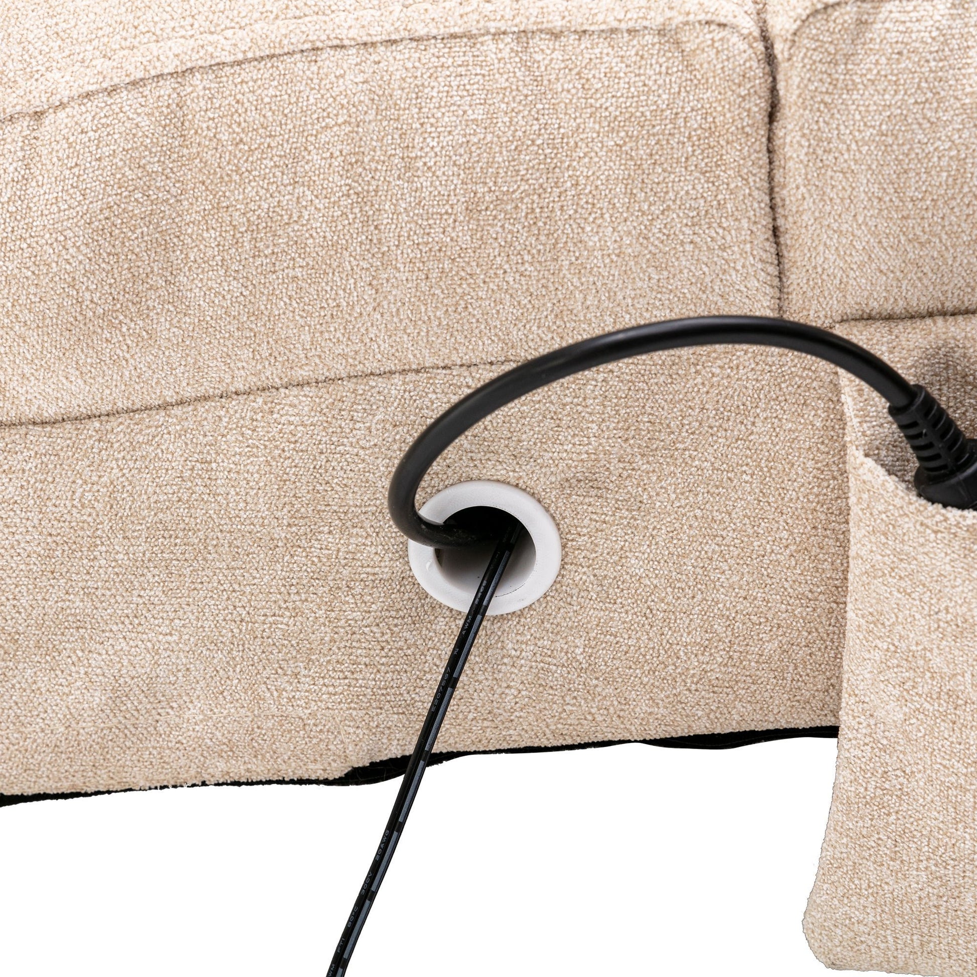 Linen Massage Chaise Lounger with Remote Control, Ergonomic Massage Lounger (W39539619) - Direct Wicker