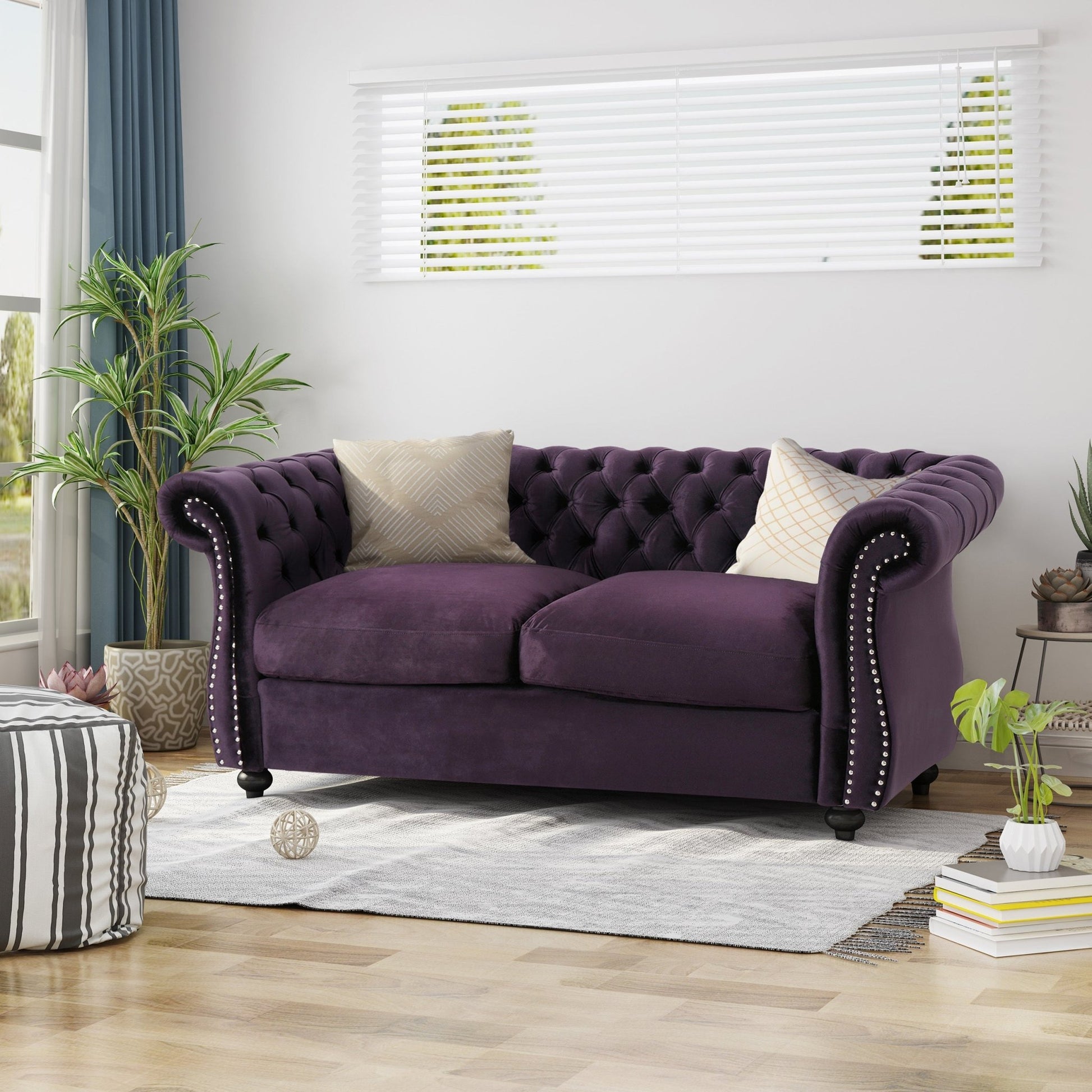 LOVESEAT SOFA (63045.00NVLTBLKBRY) - Direct Wicker