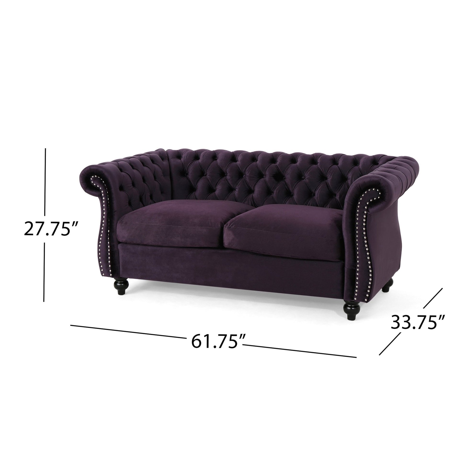 LOVESEAT SOFA (63045.00NVLTBLKBRY) - Direct Wicker
