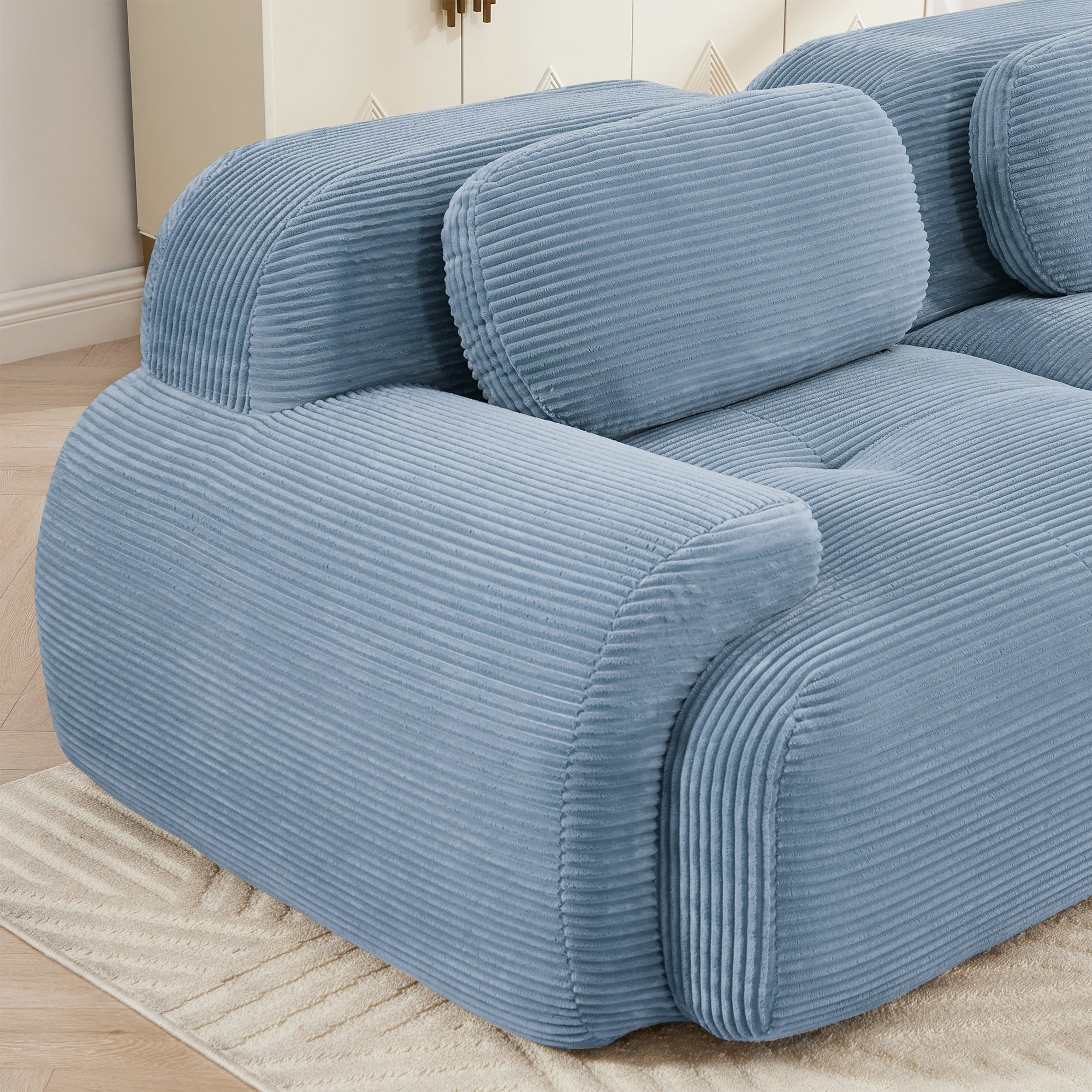 Loveseat Sofa In Luxury Corduroy Fabric Modular Design, Freely Combine and Separate (W714P323639) - Direct Wicker