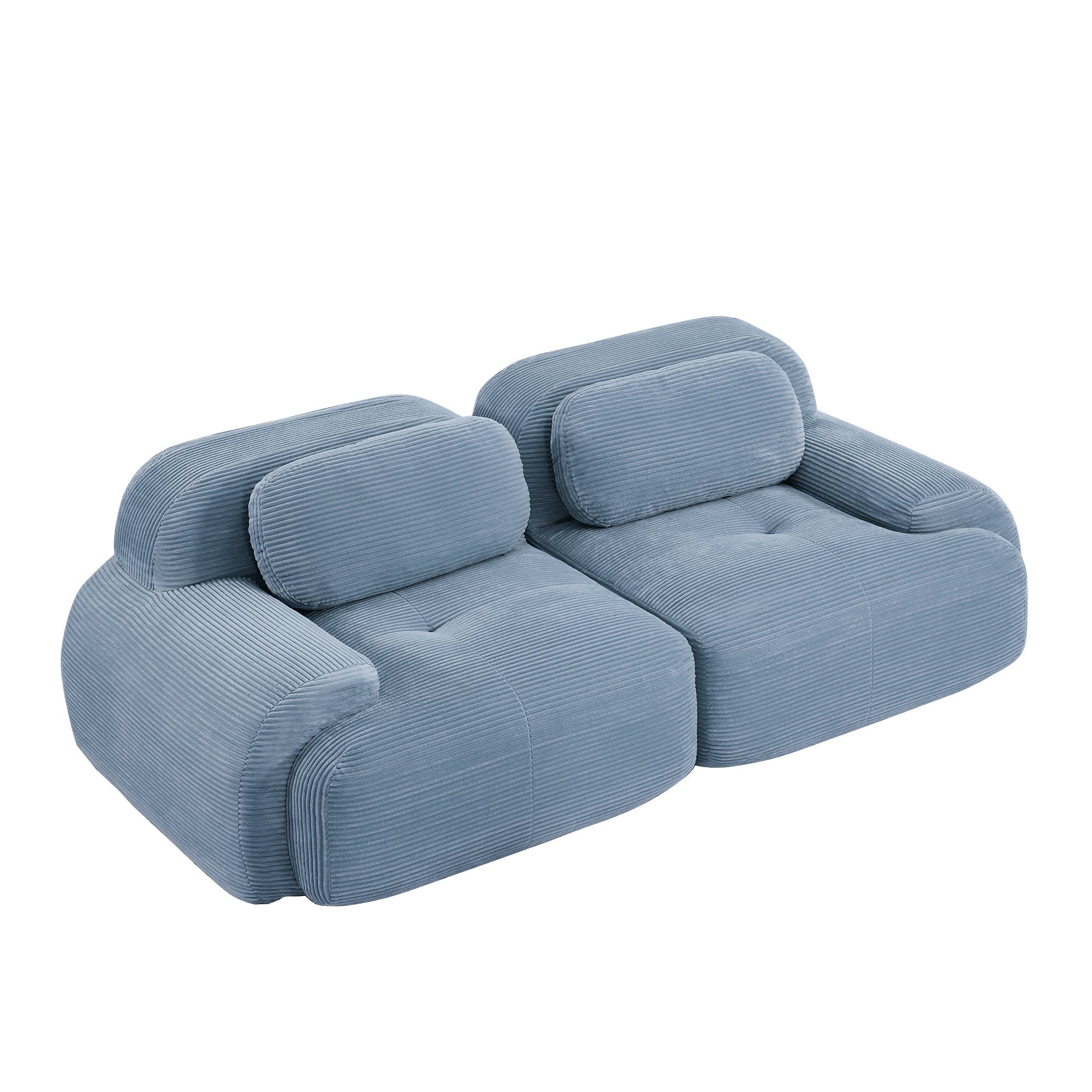 Loveseat Sofa In Luxury Corduroy Fabric Modular Design, Freely Combine and Separate (W714P323639) - Direct Wicker