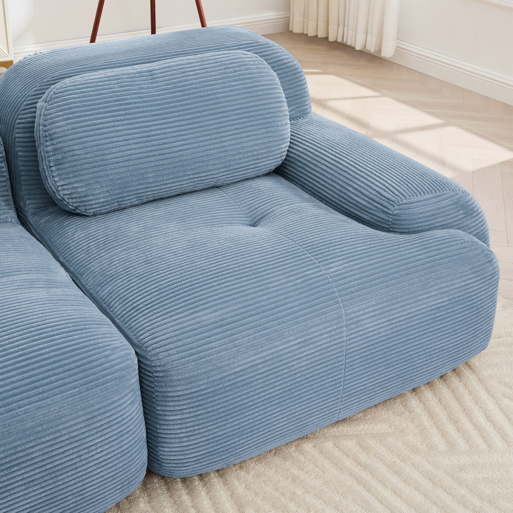 Loveseat Sofa In Luxury Corduroy Fabric Modular Design, Freely Combine and Separate (W714P323639) - Direct Wicker