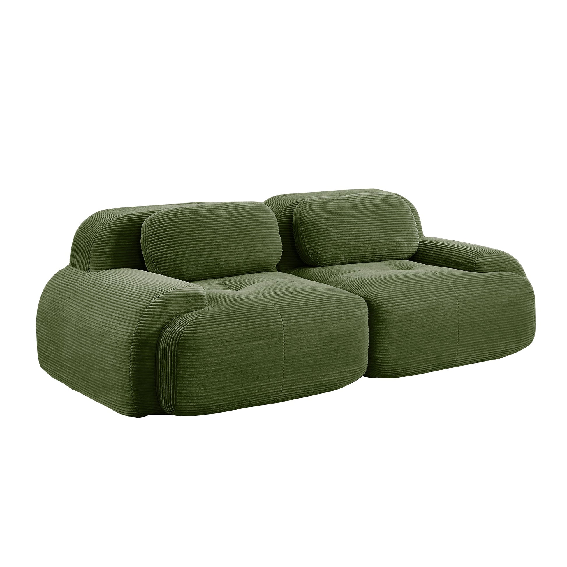 Loveseat Sofa In Luxury Corduroy Fabric Modular For Free Combo Separation (W714P323642) - Direct Wicker