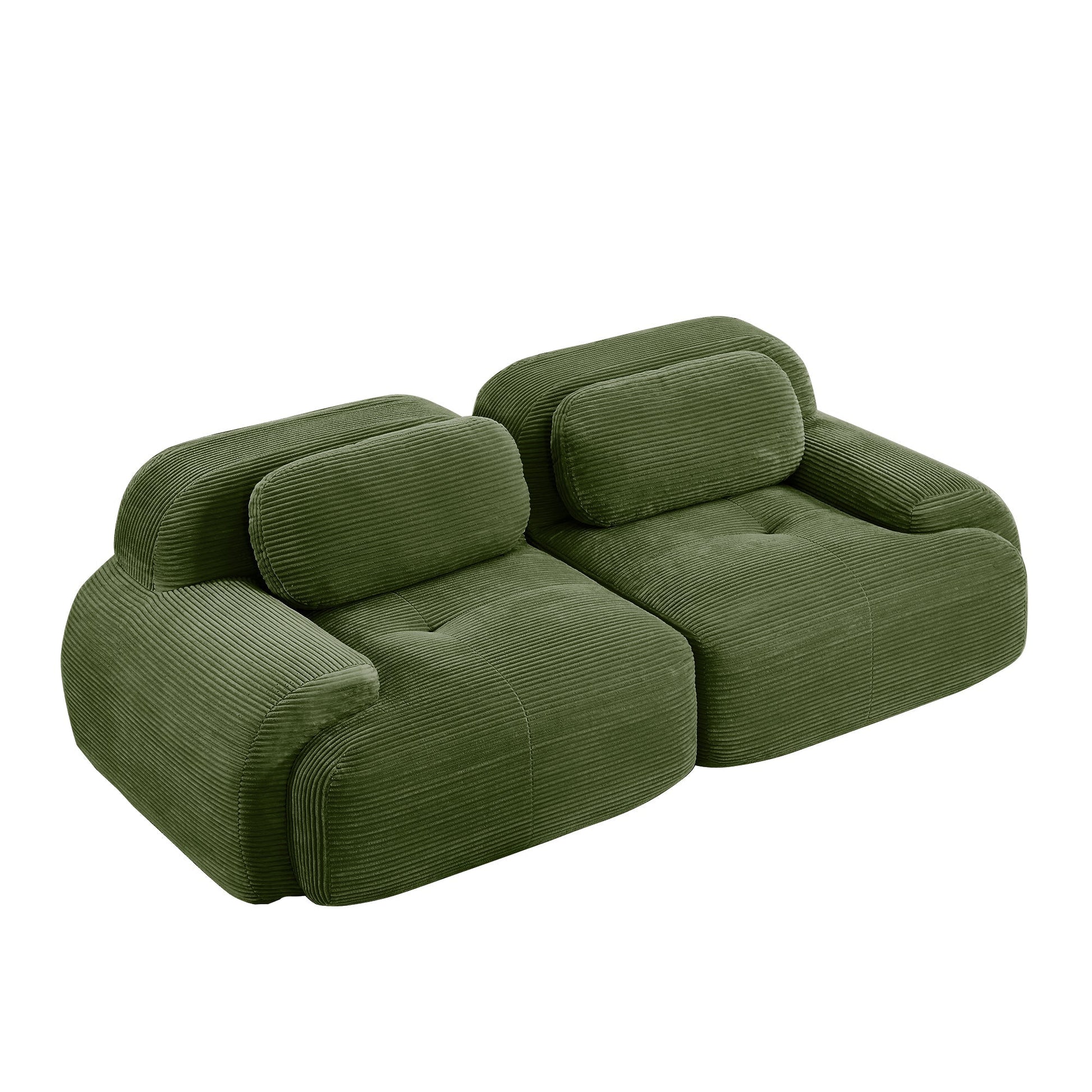 Loveseat Sofa In Luxury Corduroy Fabric Modular For Free Combo Separation (W714P323642) - Direct Wicker