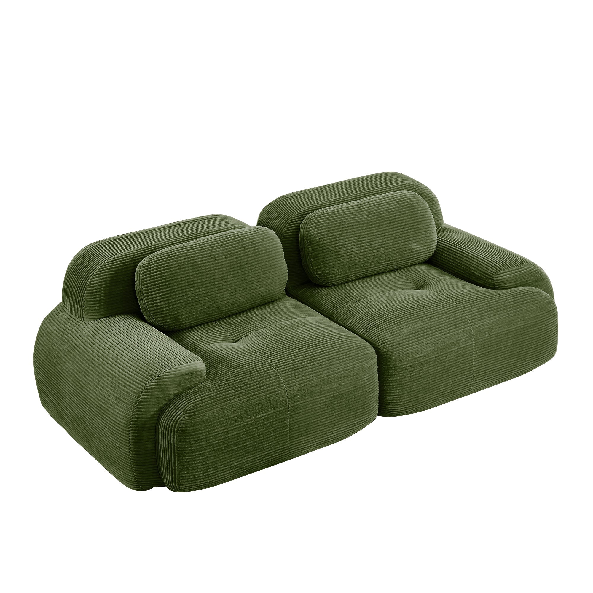 Loveseat Sofa In Luxury Corduroy Fabric Modular For Free Combo Separation (W714P323642) - Direct Wicker