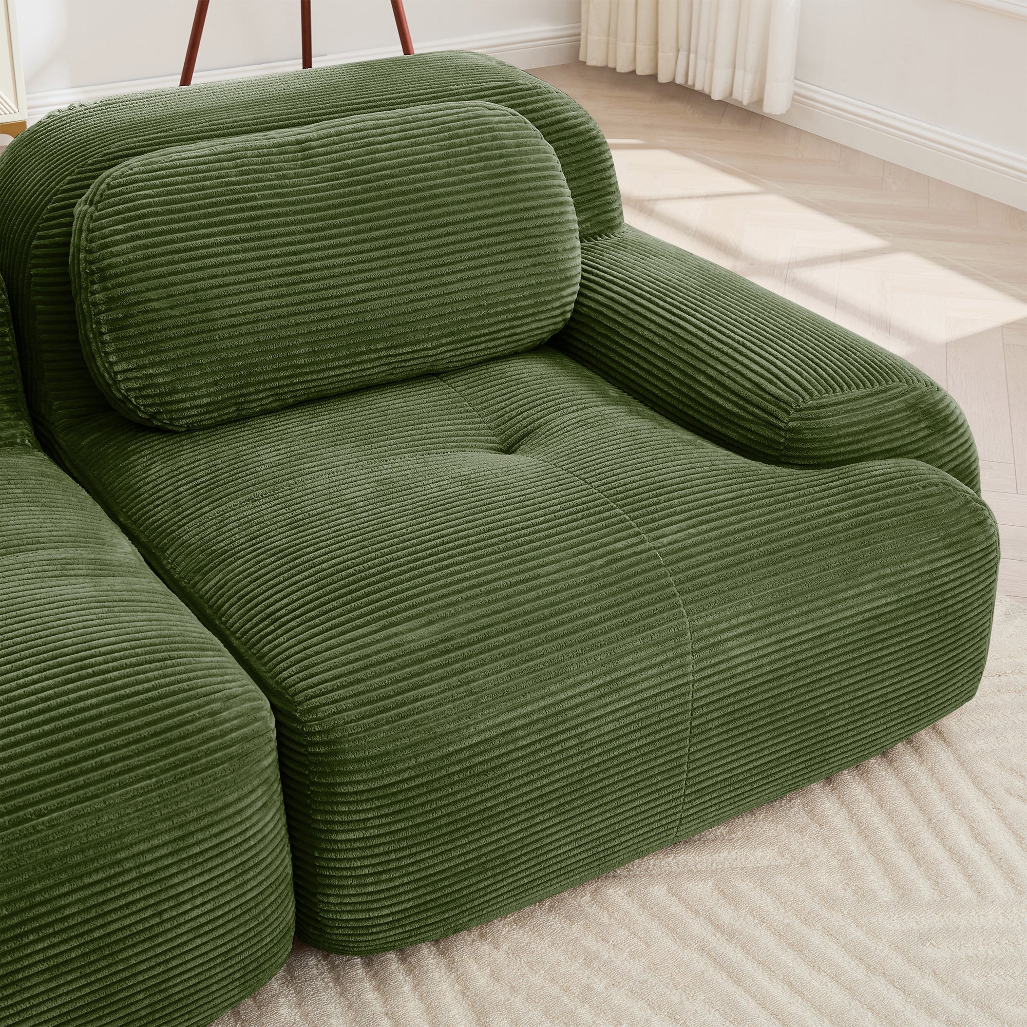 Loveseat Sofa In Luxury Corduroy Fabric Modular For Free Combo Separation (W714P323642) - Direct Wicker