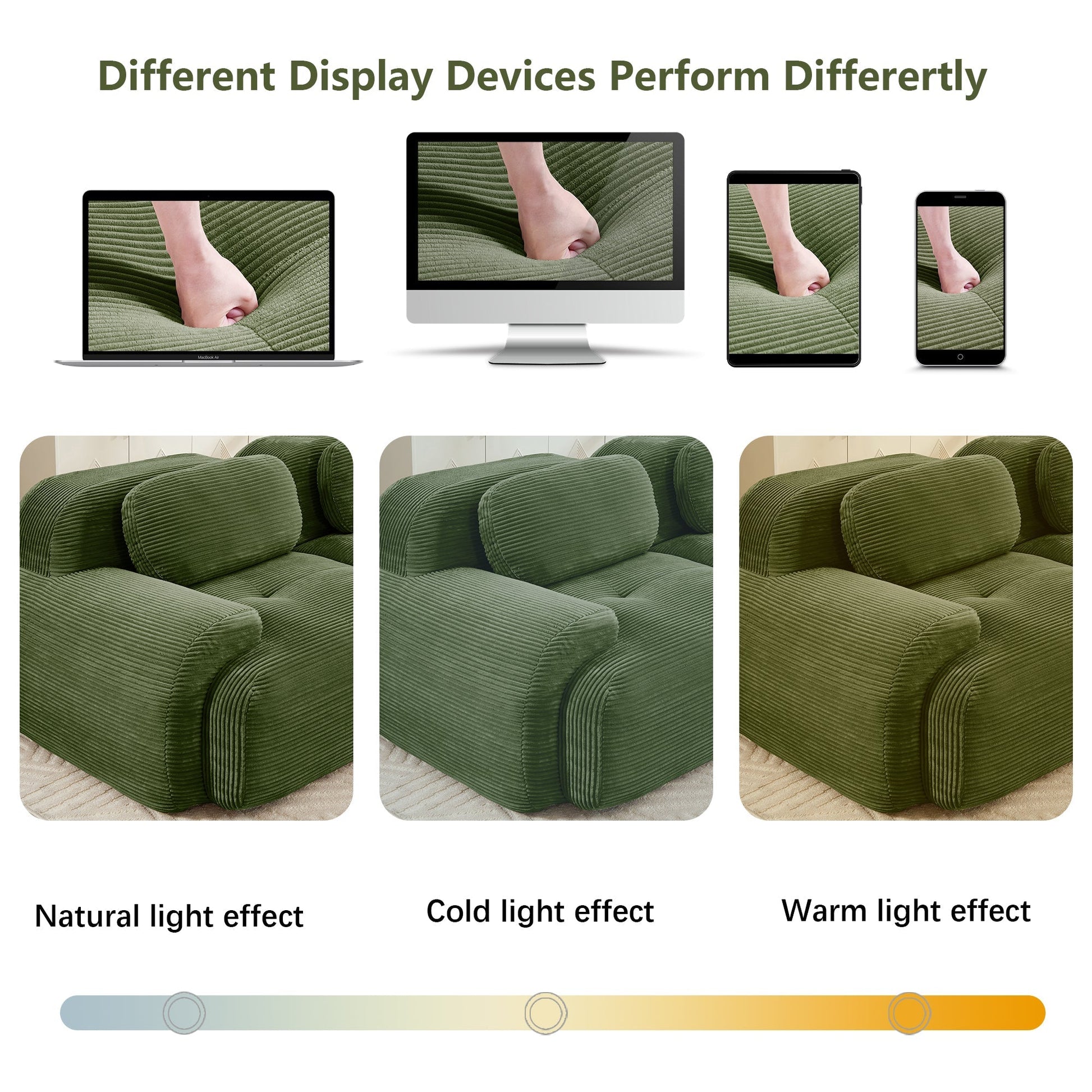 Loveseat Sofa In Luxury Corduroy Fabric Modular For Free Combo Separation (W714P323642) - Direct Wicker