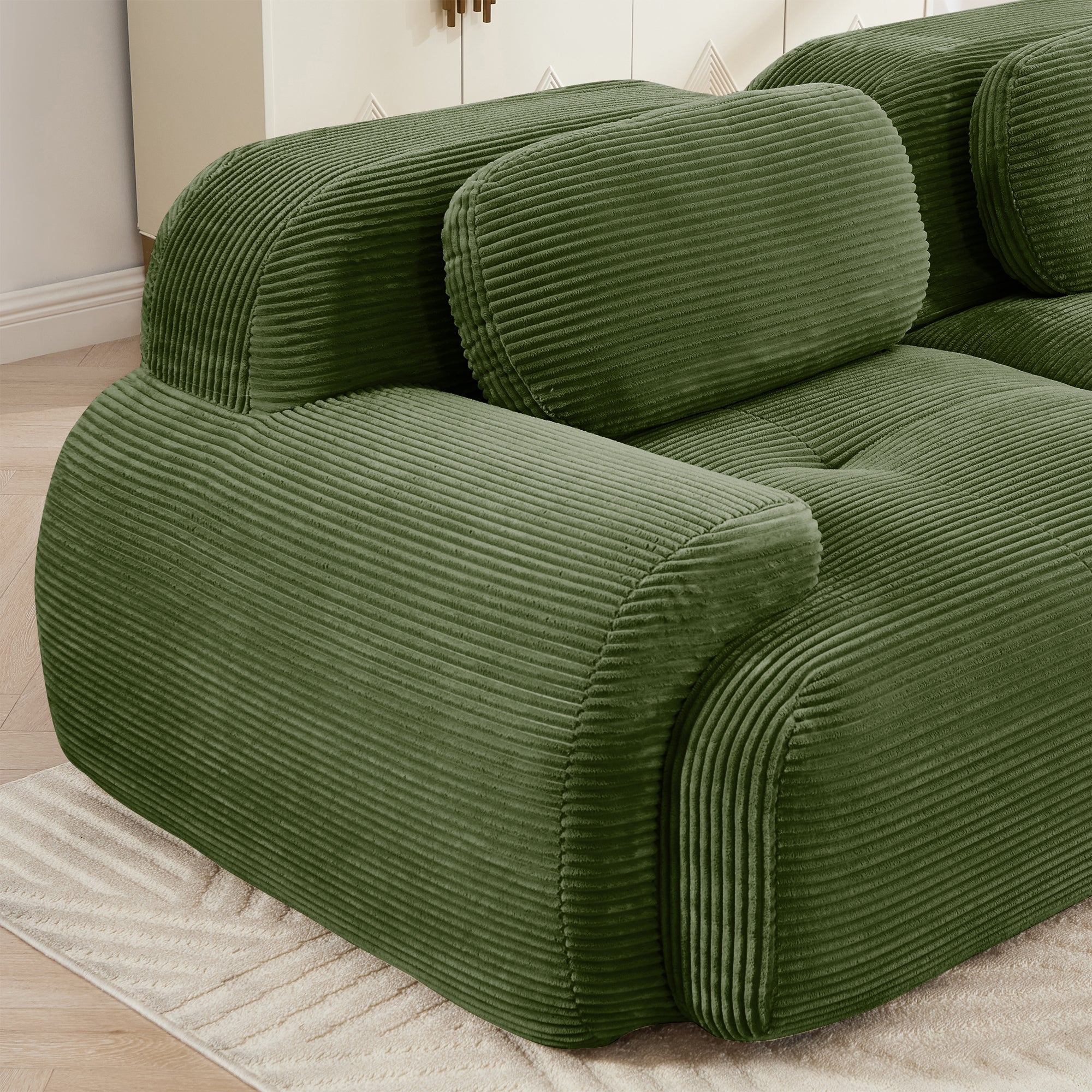 Loveseat Sofa In Luxury Corduroy Fabric Modular For Free Combo Separation (W714P323642) - Direct Wicker