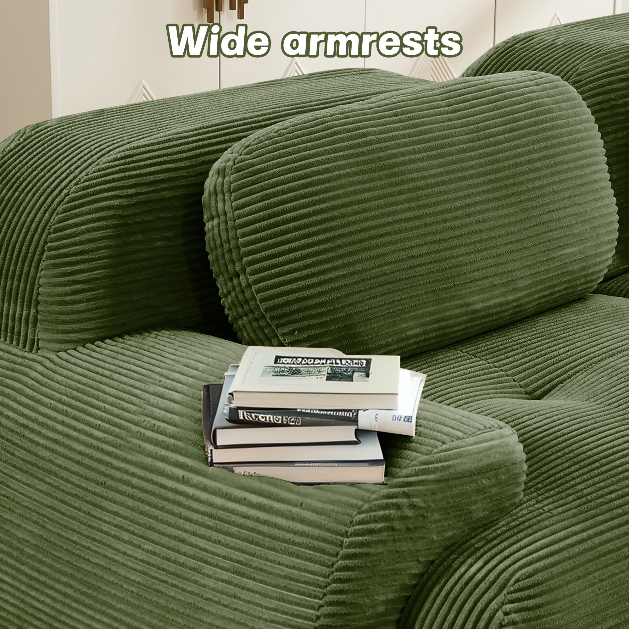 Loveseat Sofa In Luxury Corduroy Fabric Modular For Free Combo Separation (W714P323642) - Direct Wicker