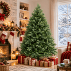 Lush Full Green Artificial Christmas Tree - Realistic Xmas Tree for Festive Home Decoration, 7ft/8ft/9ft - Direct Wicker