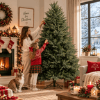 Lush Full Green Artificial Christmas Tree - Realistic Xmas Tree for Festive Home Decoration, 7ft/8ft/9ft - Direct Wicker