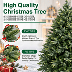 Lush Full Green Artificial Christmas Tree - Realistic Xmas Tree for Festive Home Decoration, 7ft/8ft/9ft - Direct Wicker