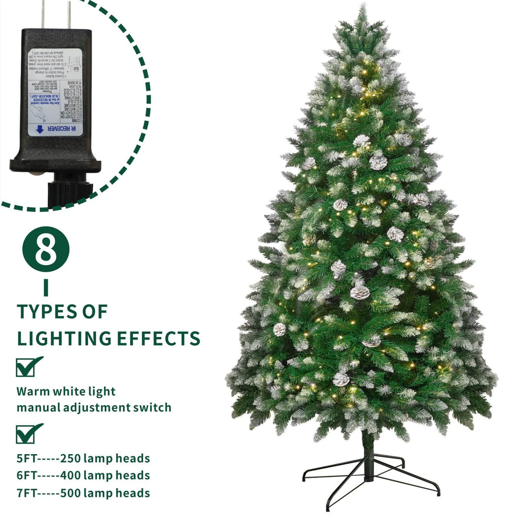 Luxury 5/6/7FT Prelit Artificial smart christmas tree PE decorative xmas tree (PAT - 004) - Direct Wicker