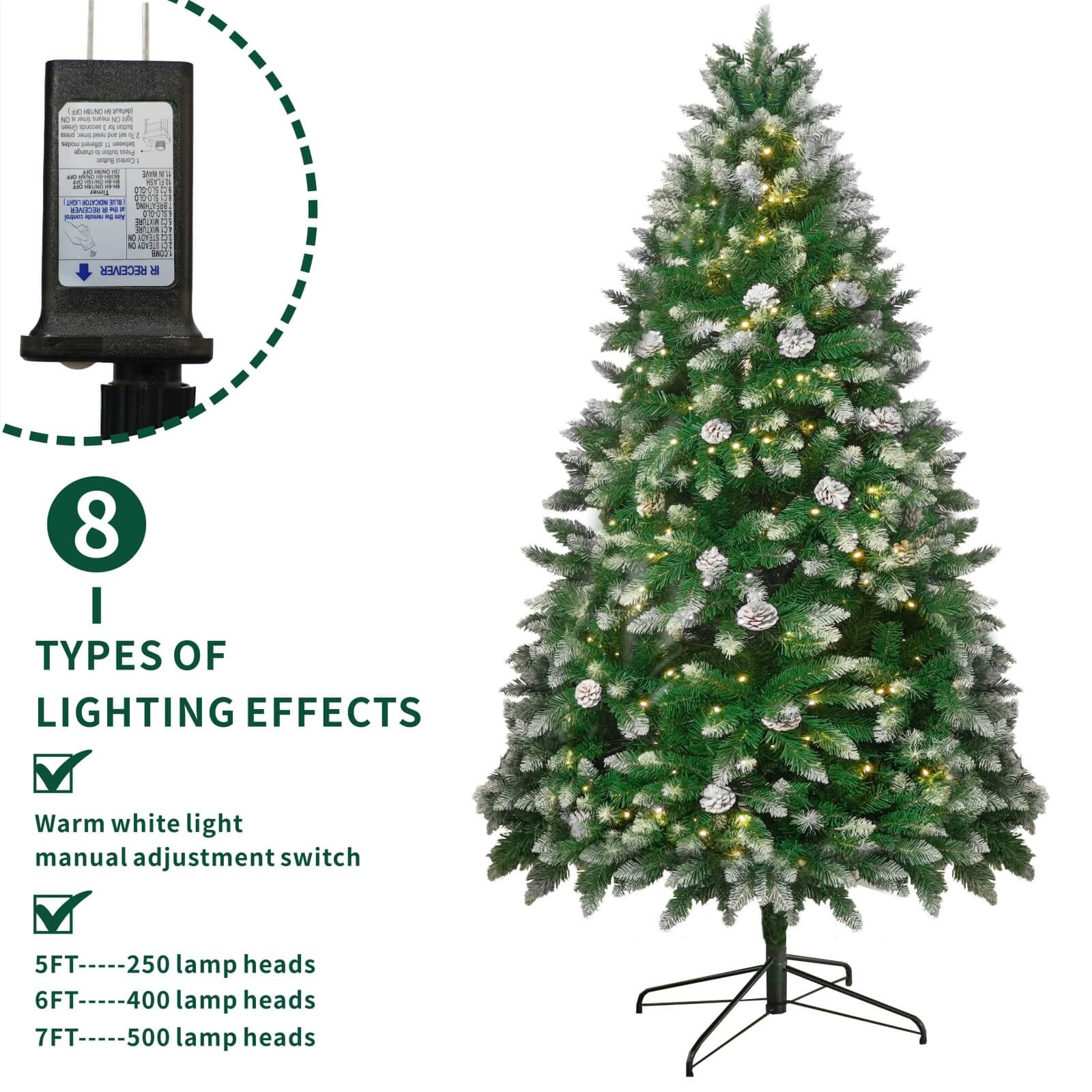 Luxury 5/6/7FT Prelit Artificial smart christmas tree PE decorative xmas tree (PAT - 004) - Direct Wicker