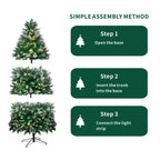 Luxury 5/6/7FT Prelit Artificial smart christmas tree PE decorative xmas tree (PAT - 004) - Direct Wicker