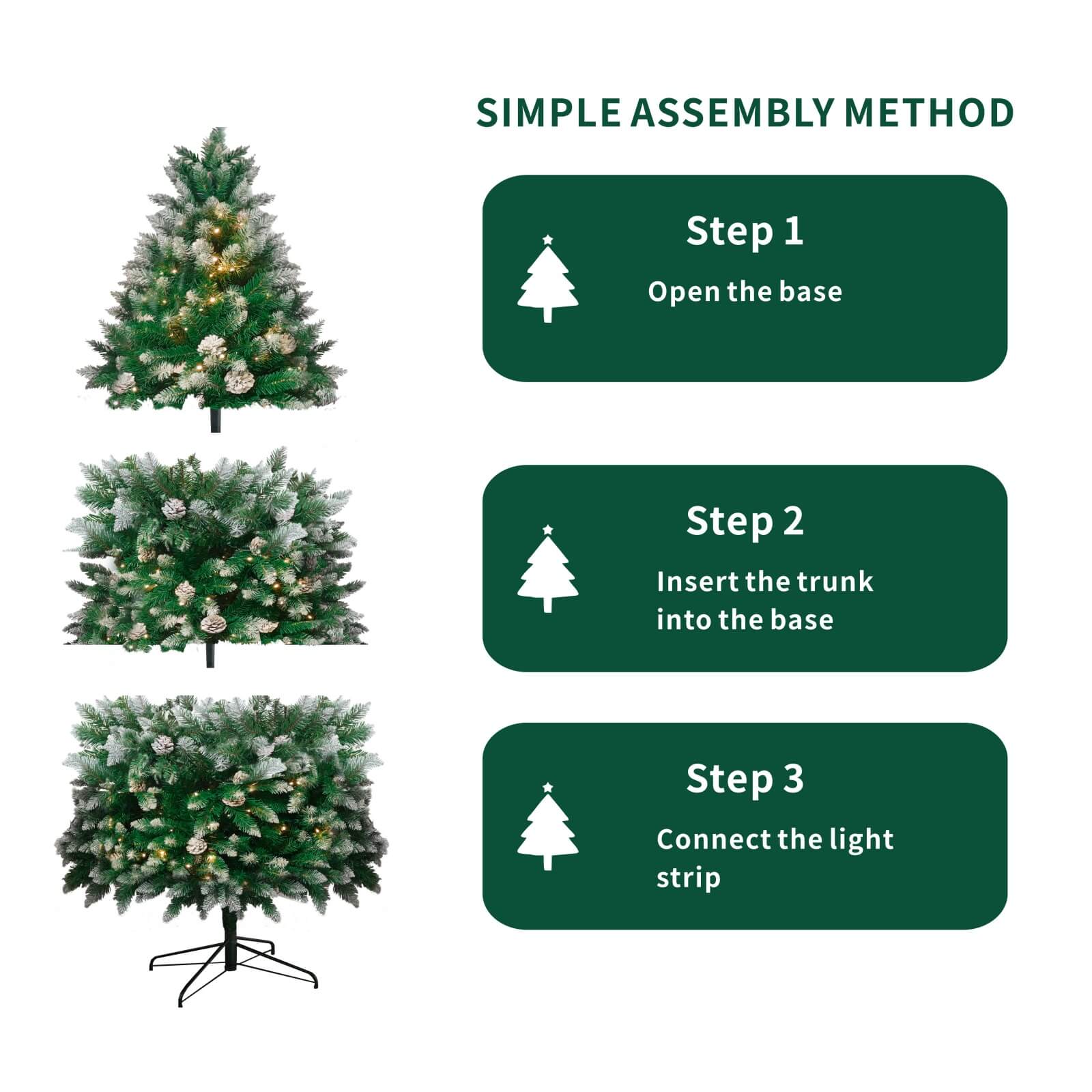 Luxury 5/6/7FT Prelit Artificial smart christmas tree PE decorative xmas tree (PAT - 004) - Direct Wicker