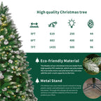 Luxury 5/6/7FT Prelit Artificial smart christmas tree PE decorative xmas tree (PAT - 004) - Direct Wicker