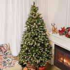 Luxury 5/6/7FT Prelit Artificial smart christmas tree PE decorative xmas tree (PAT - 004) - Direct Wicker