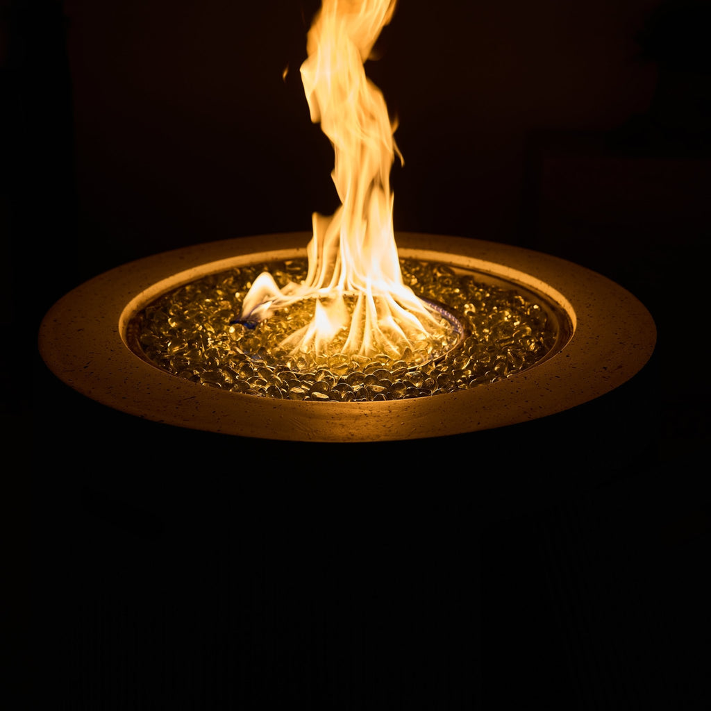 Magnesium Oxide 31" Square Fire Pit Table with Stainless Steel Burner & Glass Beads (PAG - 24933TA) - Direct Wicker