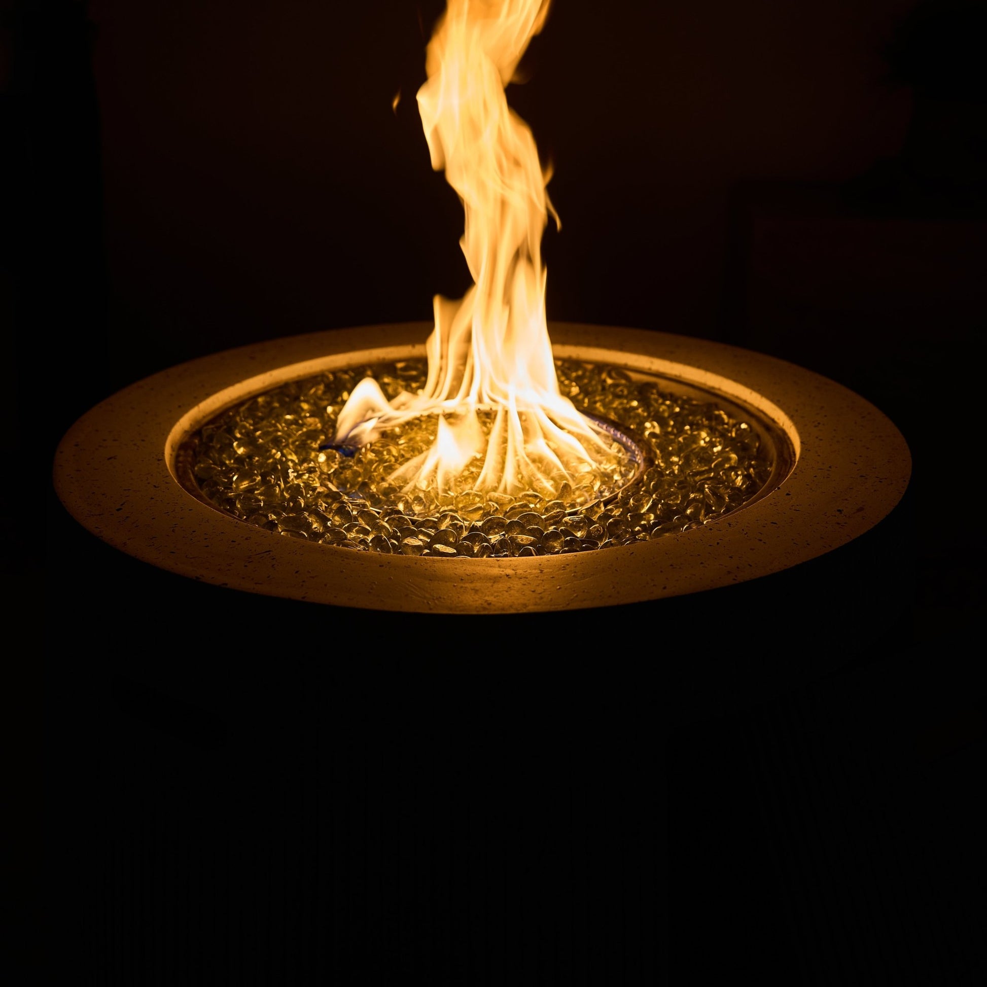 Magnesium Oxide 31" Square Fire Pit Table with Stainless Steel Burner & Glass Beads (PAG - 24933TA) - Direct Wicker