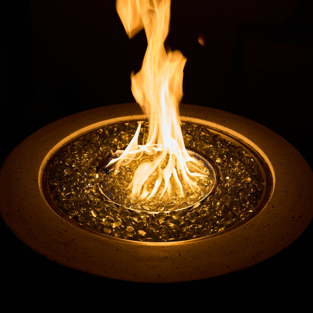 Magnesium Oxide 31" Square Fire Pit Table with Stainless Steel Burner & Glass Beads (PAG - 24933TA) - Direct Wicker