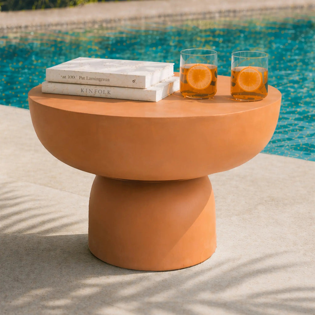 Magnesium Oxide MgO Indoor & Outdoor Side Table (PAD-2629ST-BR) - Direct Wicker