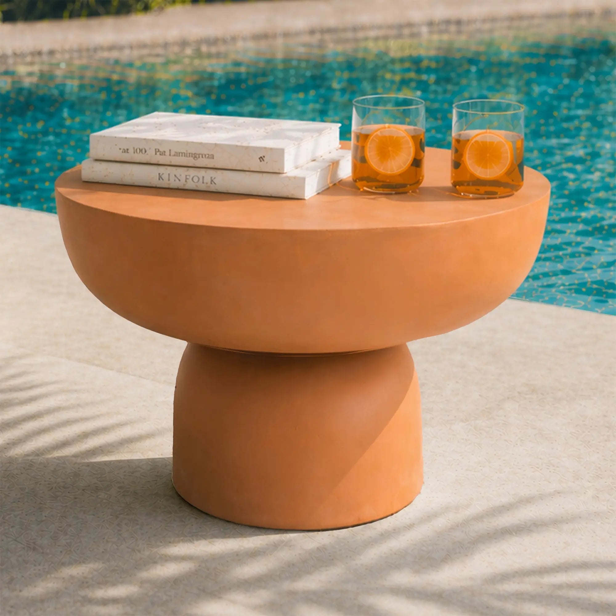 Magnesium Oxide MgO Indoor & Outdoor Side Table (PAD-2629ST-BR) - Direct Wicker