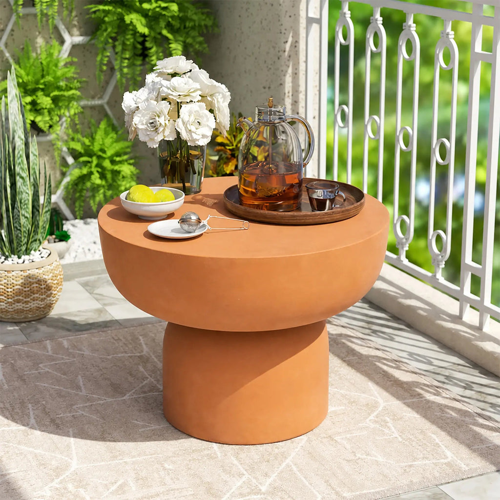 Magnesium Oxide MgO Indoor & Outdoor Side Table (PAD-2629ST-BR) - Direct Wicker