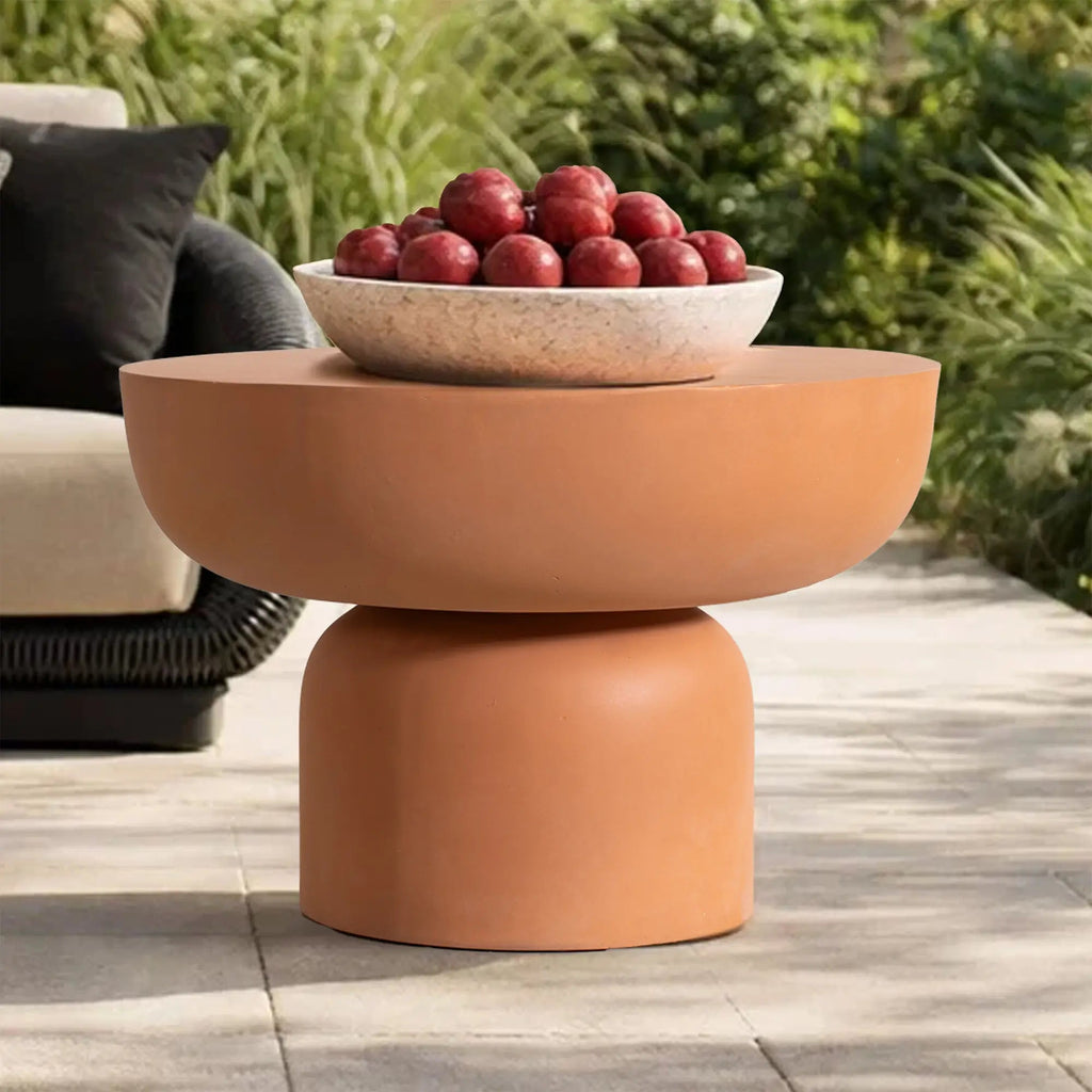 Magnesium Oxide MgO Indoor & Outdoor Side Table (PAD-2629ST-BR) - Direct Wicker