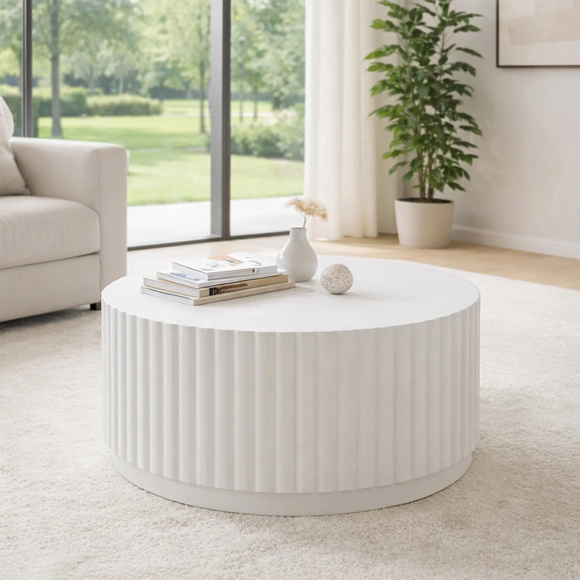 Magnesium Oxide MgO Outdoor Coffee Table (PAD-2631CT-WH) - Direct Wicker