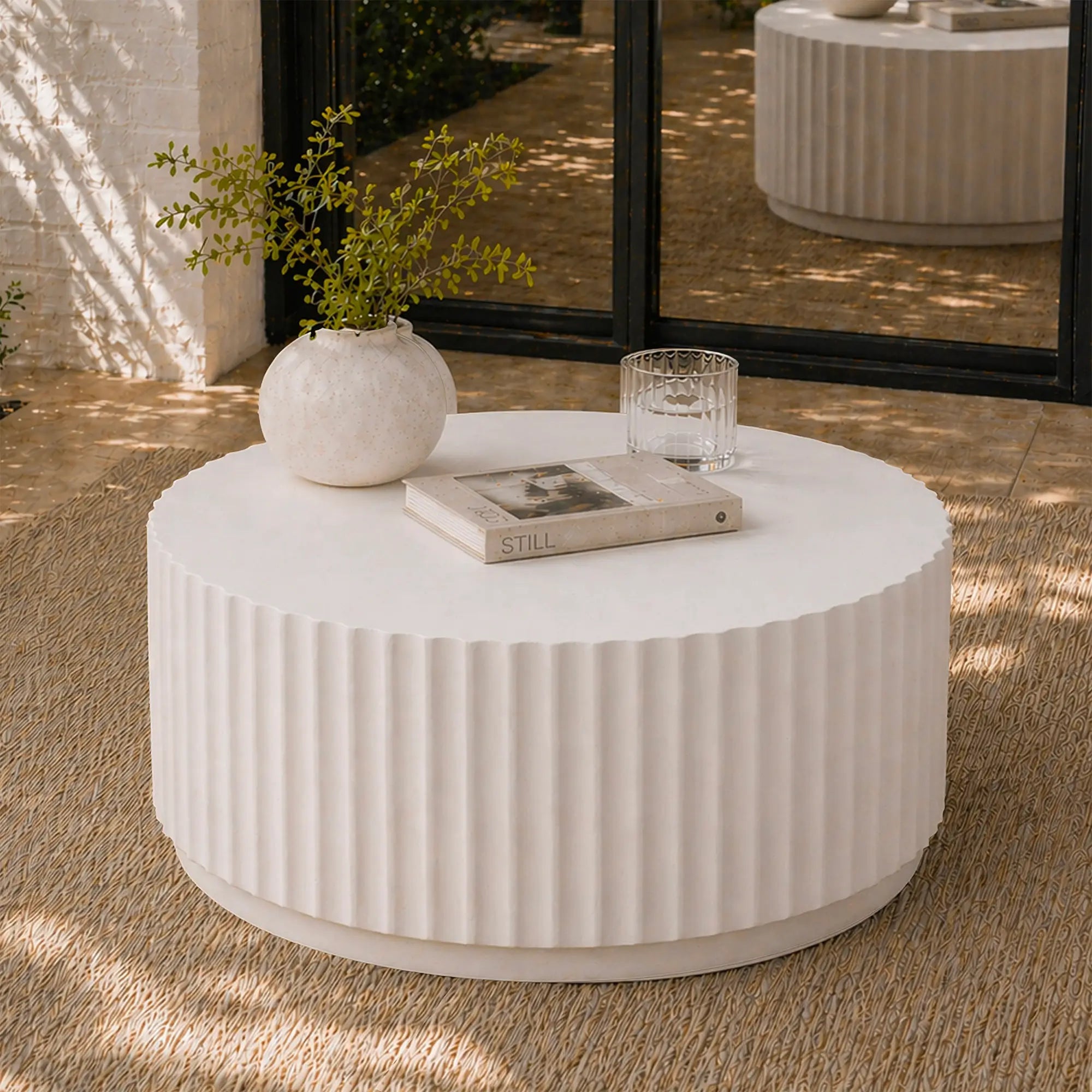 Magnesium Oxide MgO Outdoor Coffee Table (PAD-2631CT-WH) - Direct Wicker