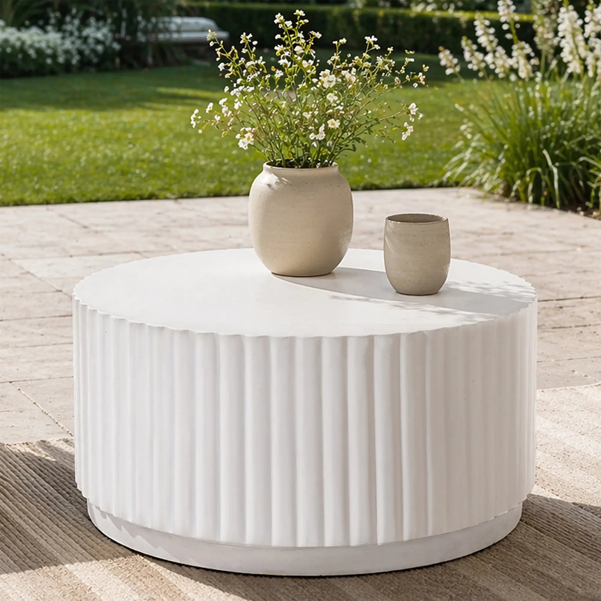 Magnesium Oxide MgO Outdoor Coffee Table (PAD-2631CT-WH) - Direct Wicker